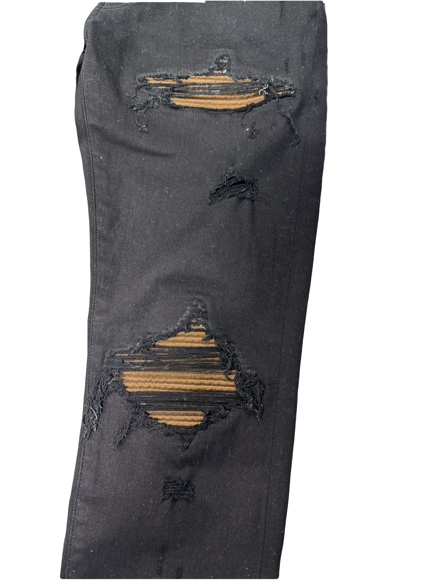 Amiri Jeans Black MX1 Ultrasuede Brown Patch (PREOWNED) Size:31