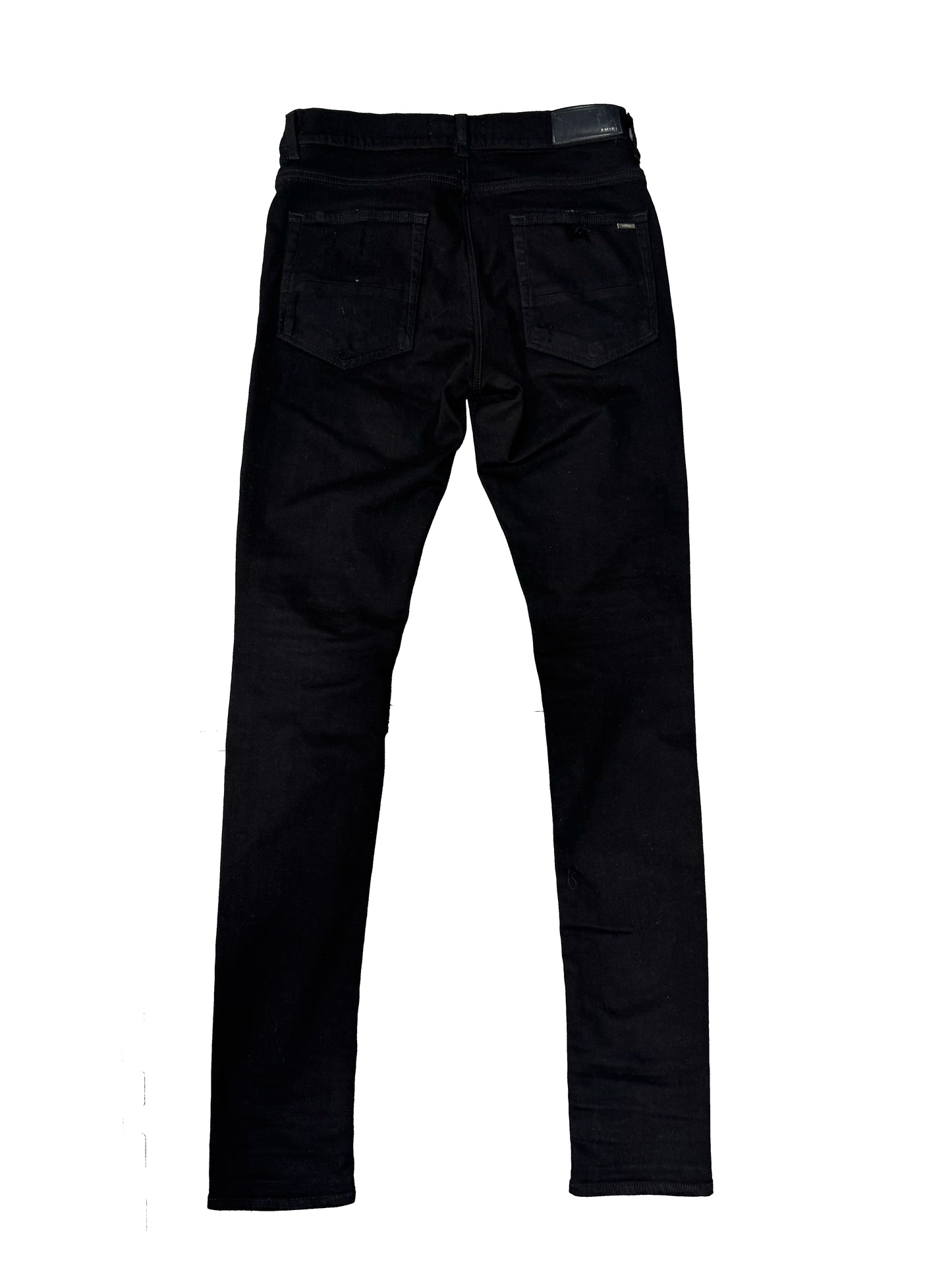 Amiri Jeans Black MX1 Ultrasuede Brown Patch (PREOWNED) Size:31