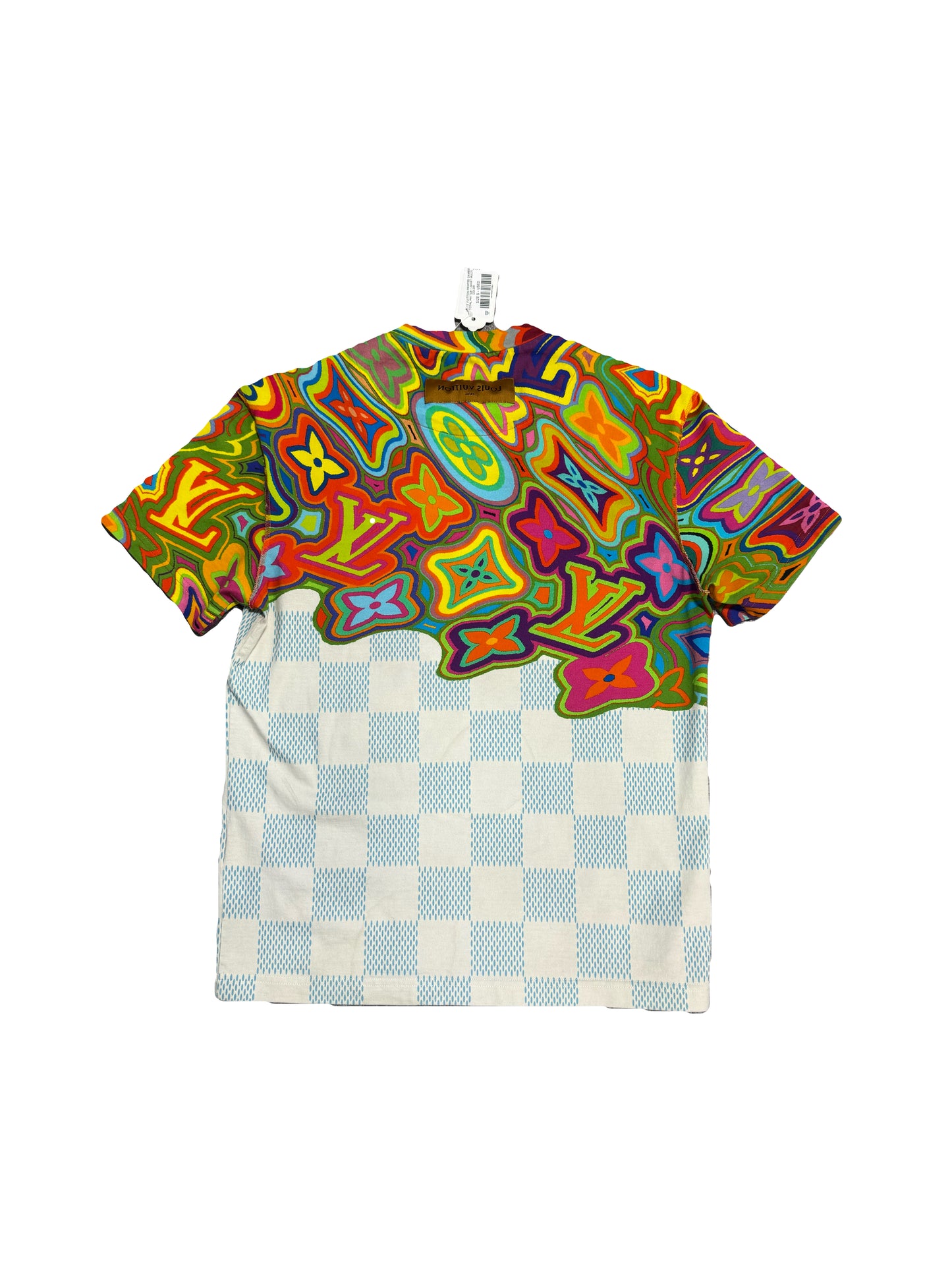 Louis Vuitton Printed Damier Total Pattern T-Shirt Multi Color (PREOWNED)