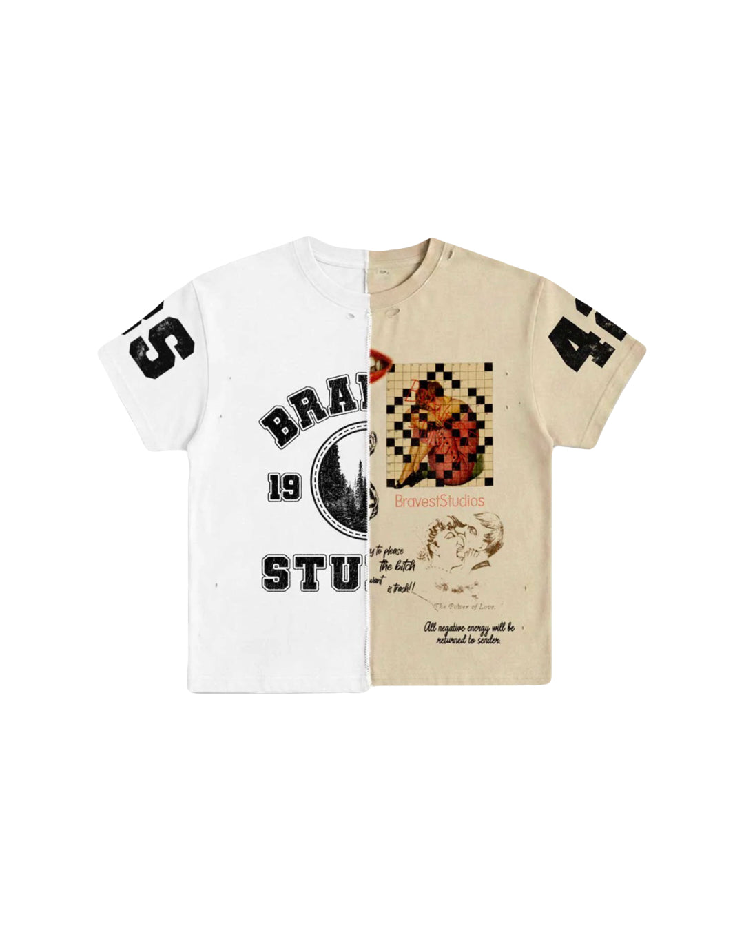 Bravest Studios Half Puzzle T-Shirt Tan