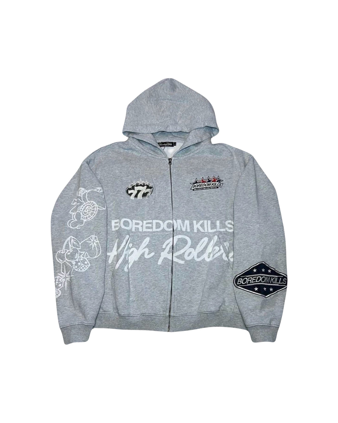 Boredom Kills High Rollers Zip-Up Grey