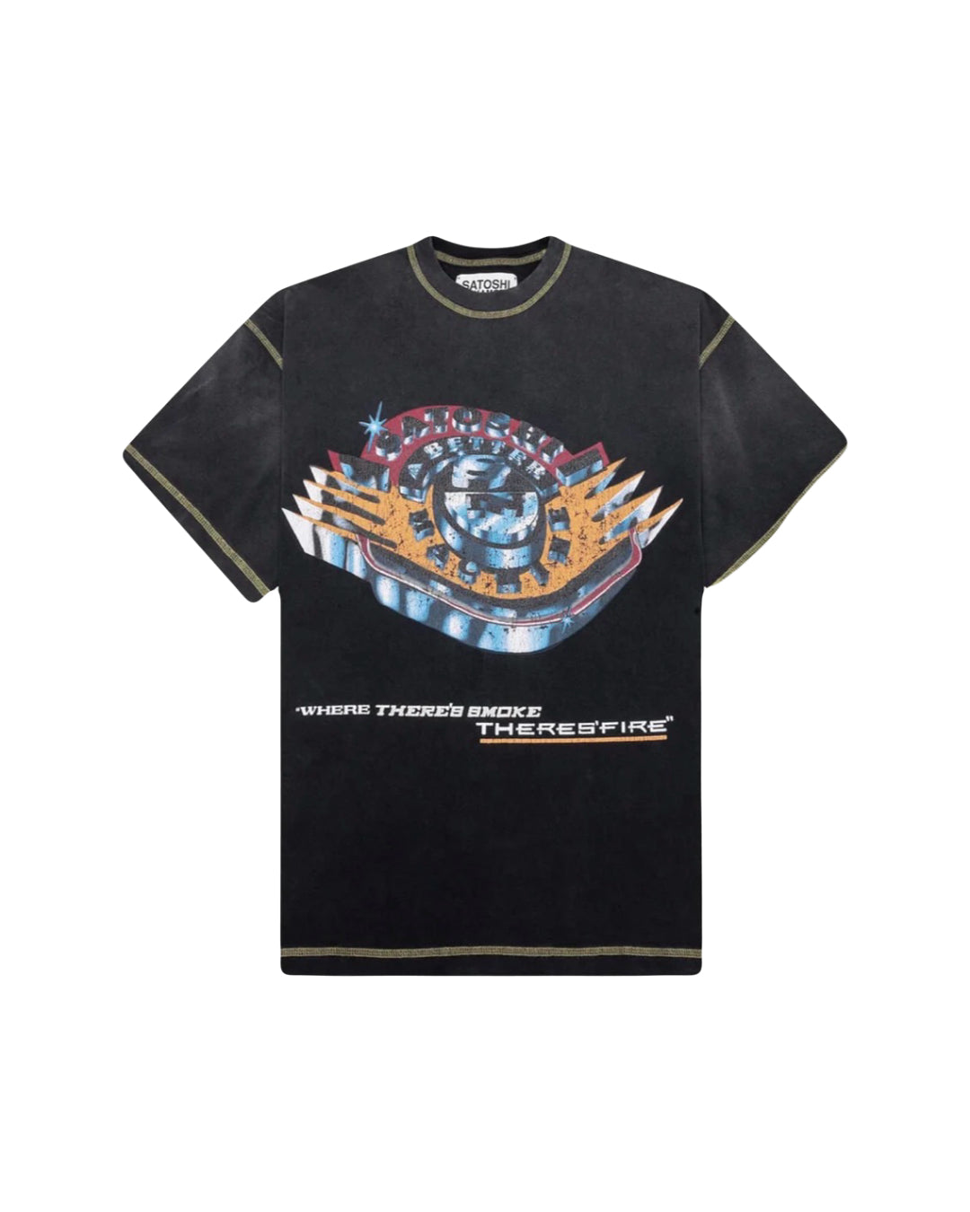 Satoshi Nakamoto Smoke Fire T-Shirt Black