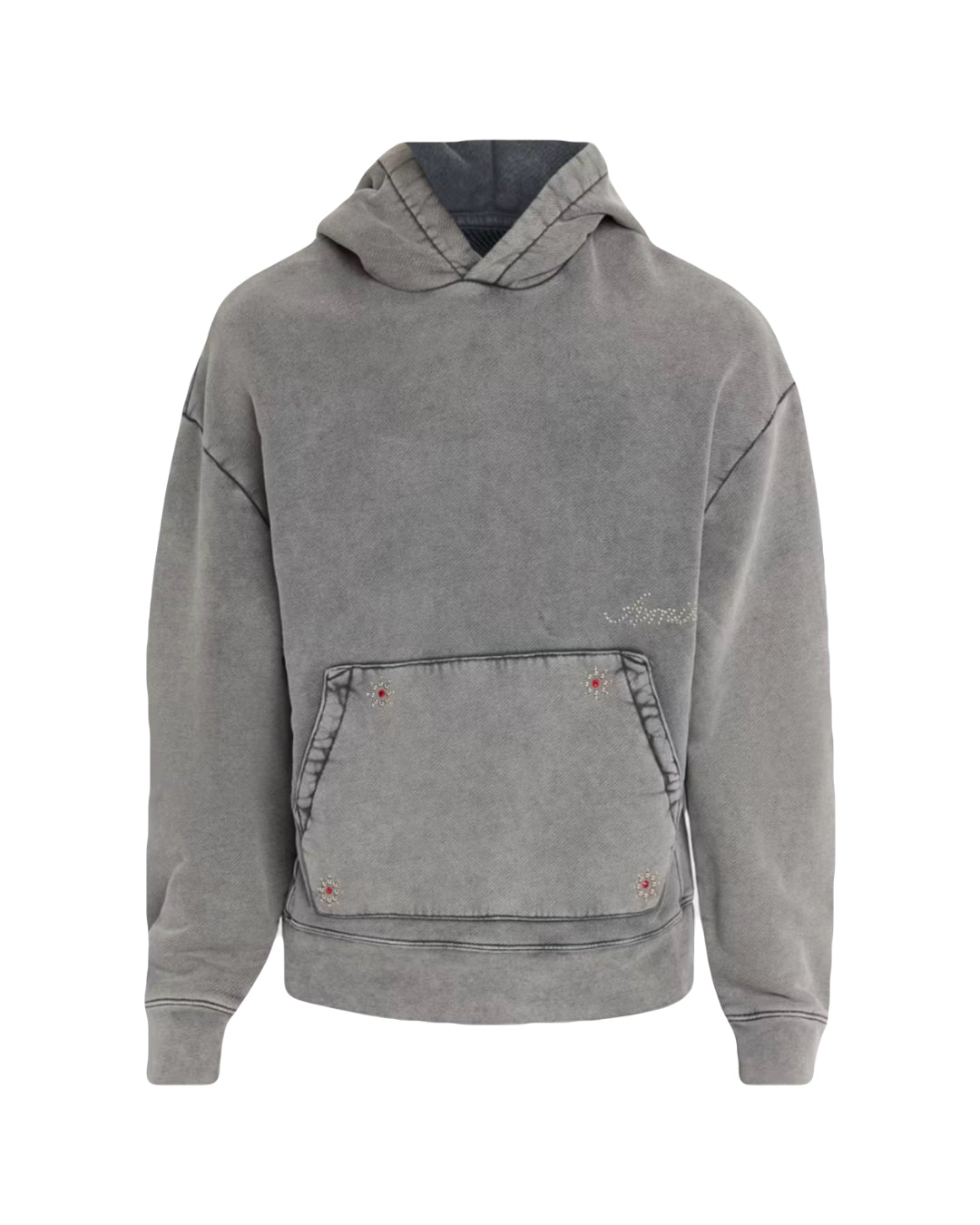 Amiri Studded Oversized Hoodie Grey