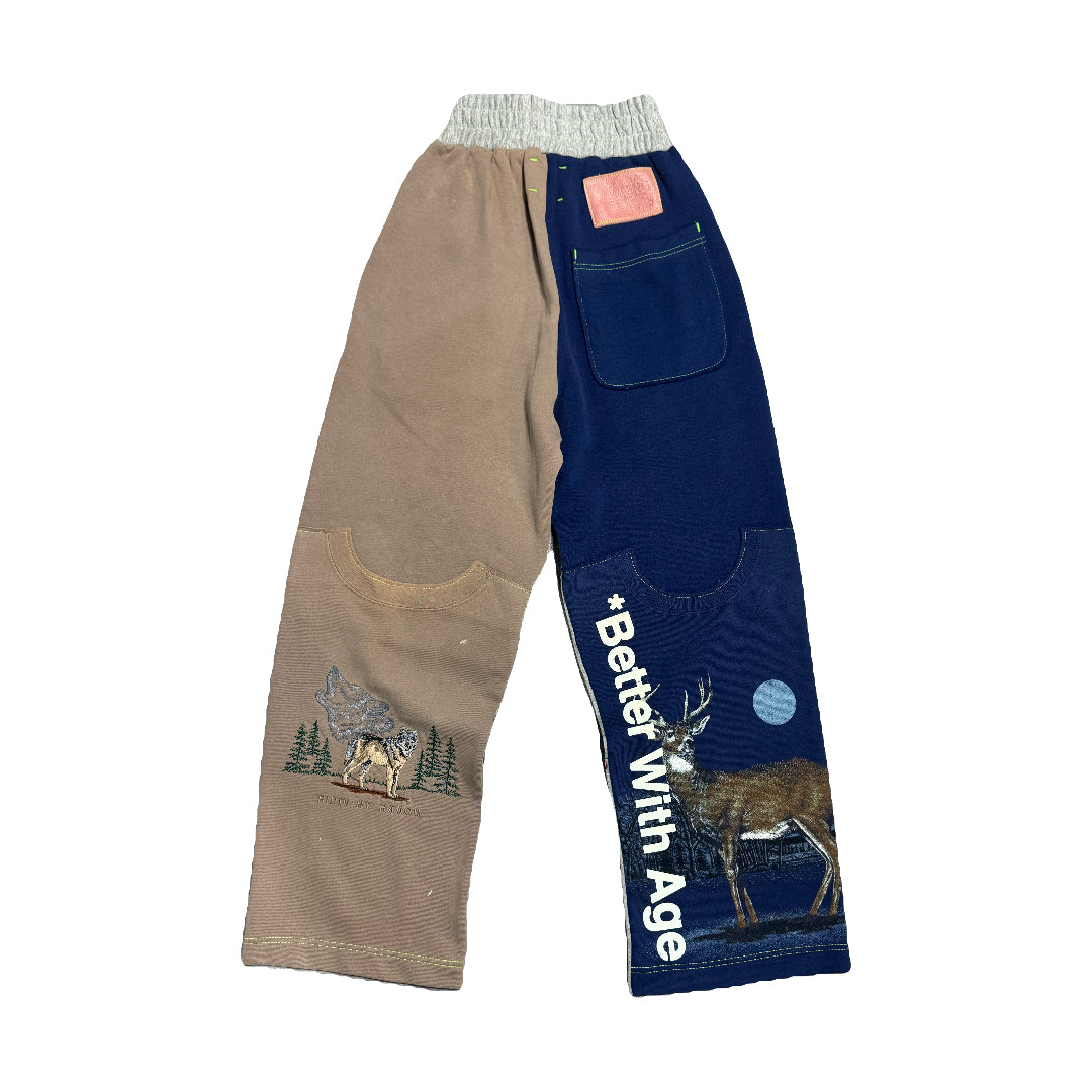 Better With Age Hollywood Reconstructed Sweatpants Heather Grey/Blue/Brown