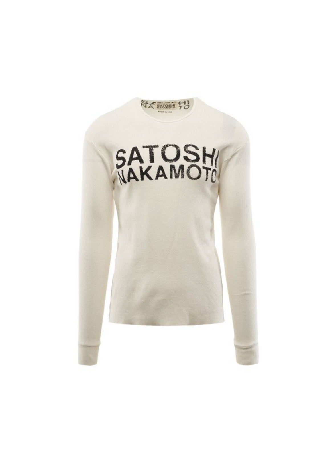 Satoshi Nakamoto Logo Thermal Long Sleeve Vintage White