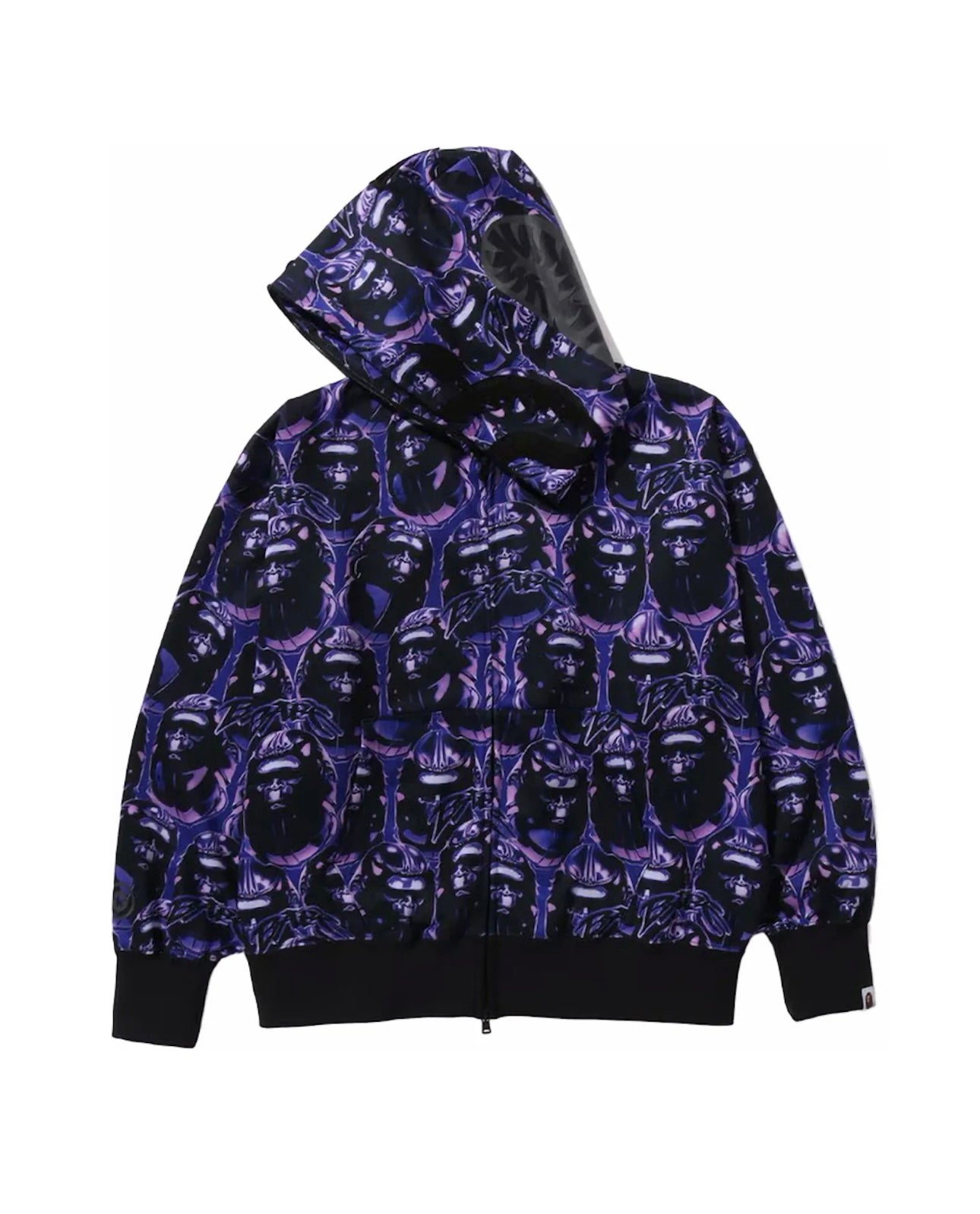 Bape Ape Head Graffiti Shark Full Zip Up Purple