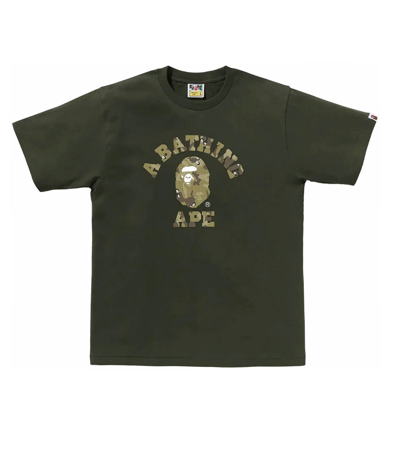 Bape Bitmap College T-Shirt Olive