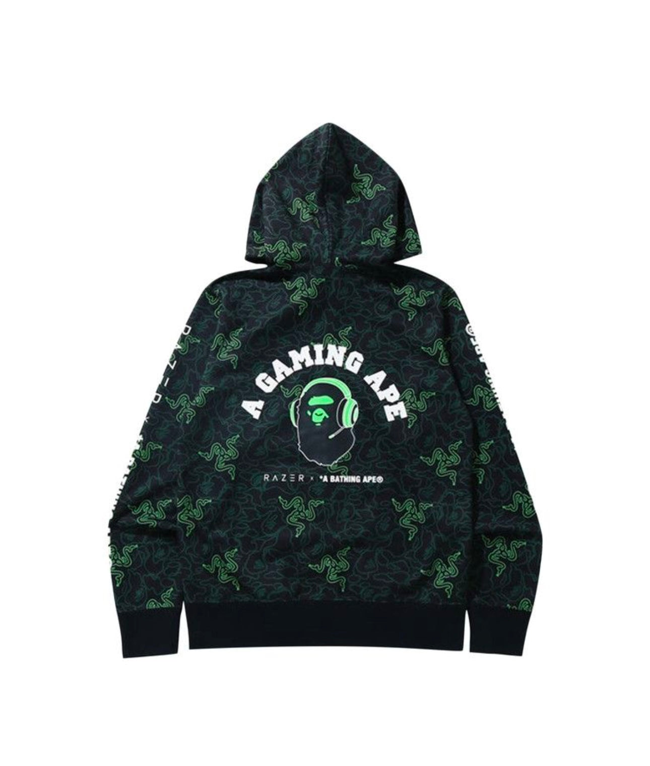 Bape Razor Neon Camo Full Zip Up Green