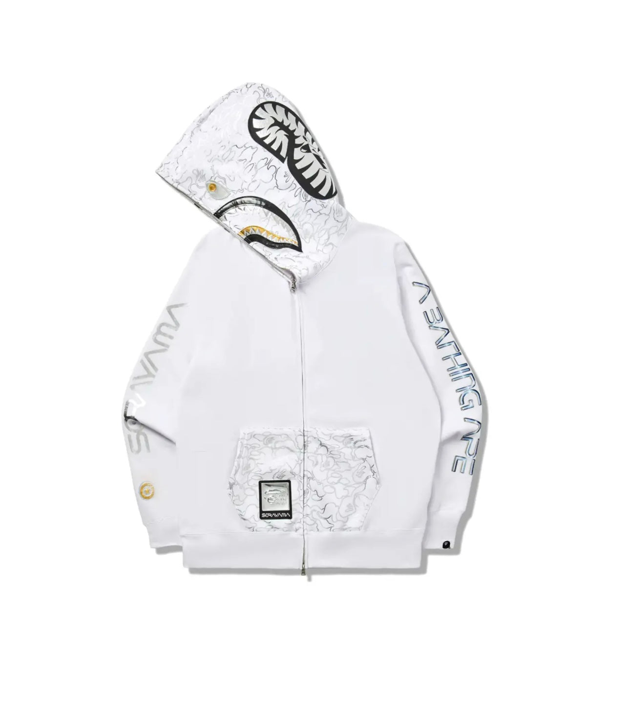 Bape Hajime Sorayama Shark Full Zip Up White