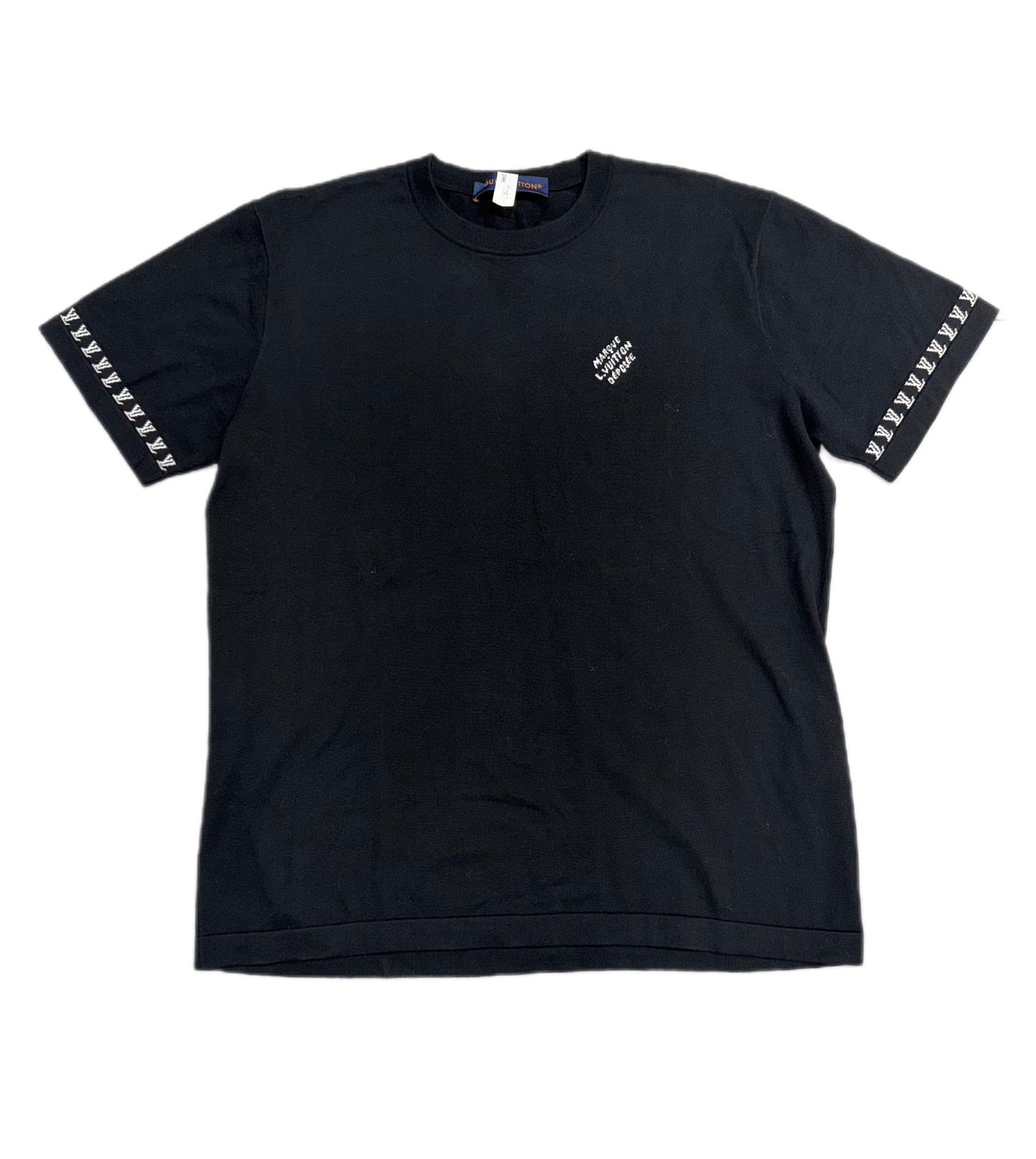 Louis Vuitton Monogram White Signature Knit T-Shirt Black (PREOWNED)