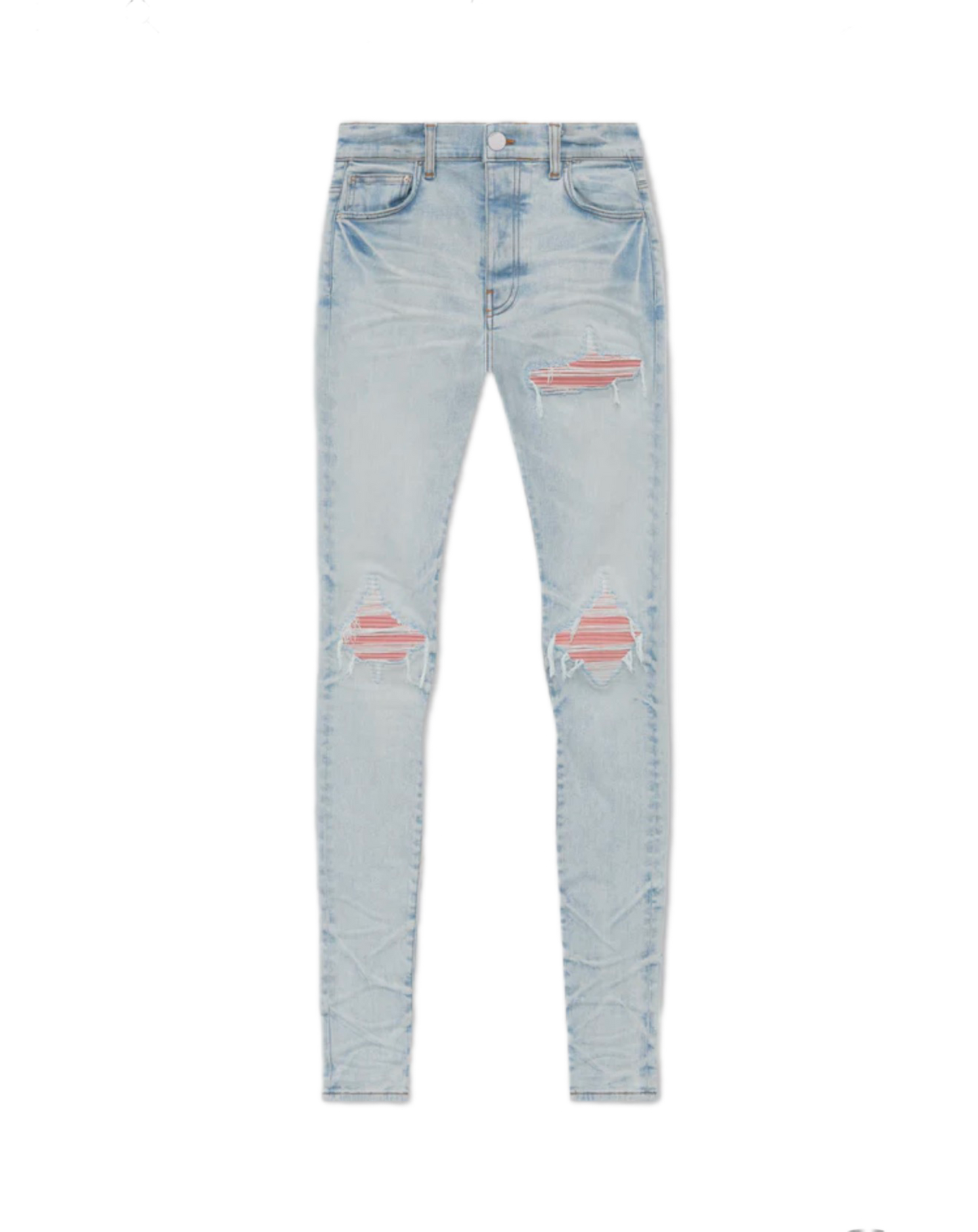 Amiri Jeans MX1 Suede Peach Patch Medium Indigo