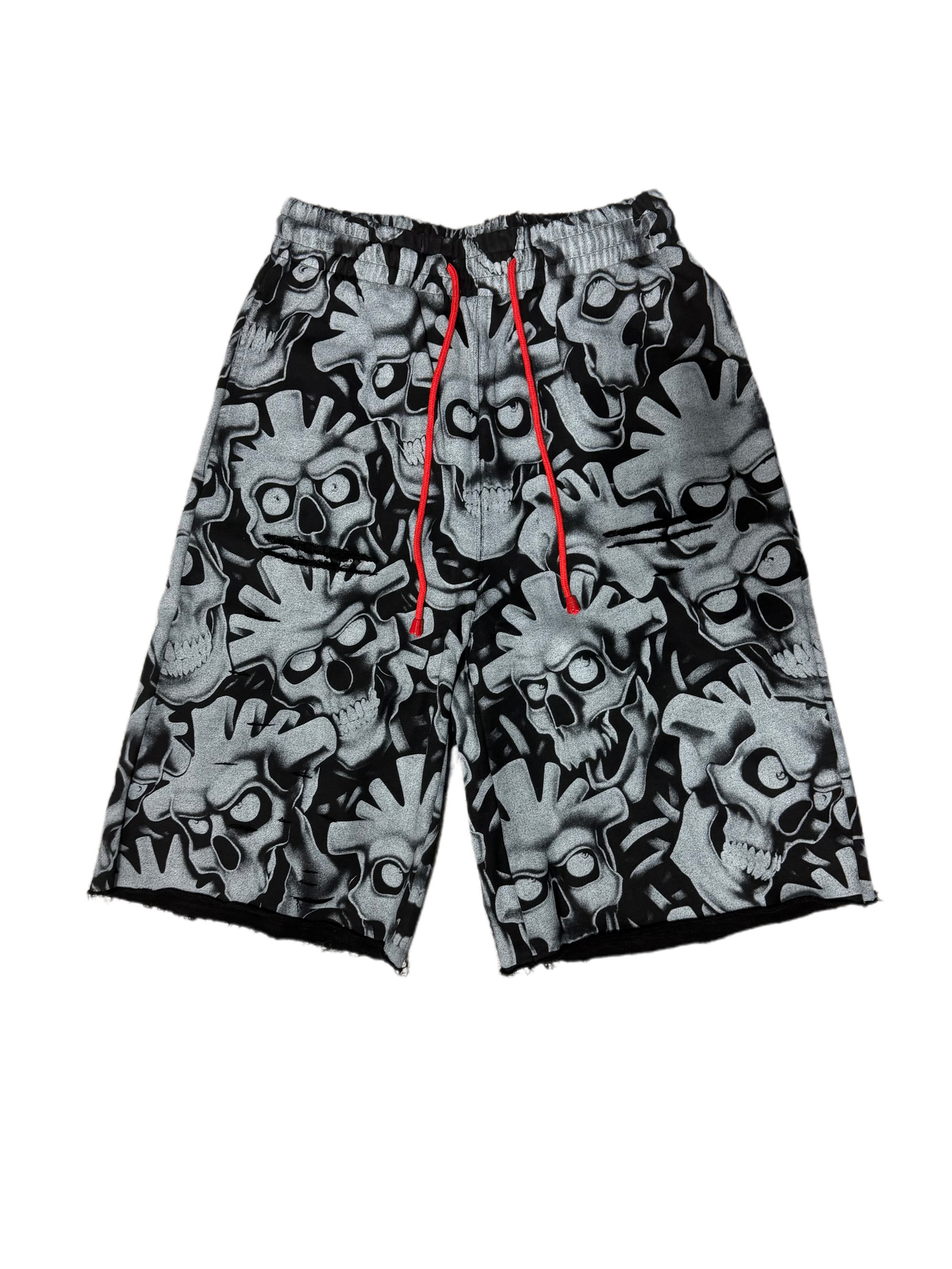 Vertabrae Skull Shorts Grey