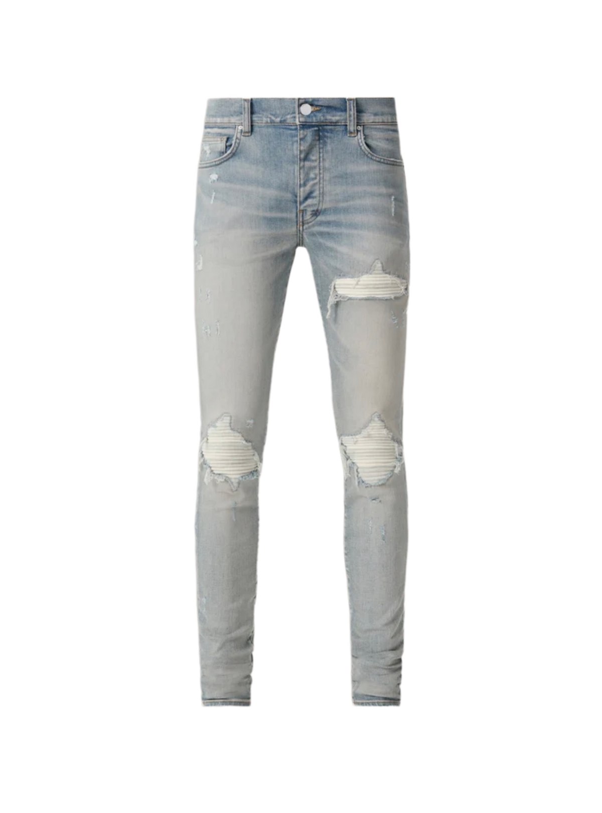 Amiri Jeans MX1 Ultrasuede White Patch Antique Indigo