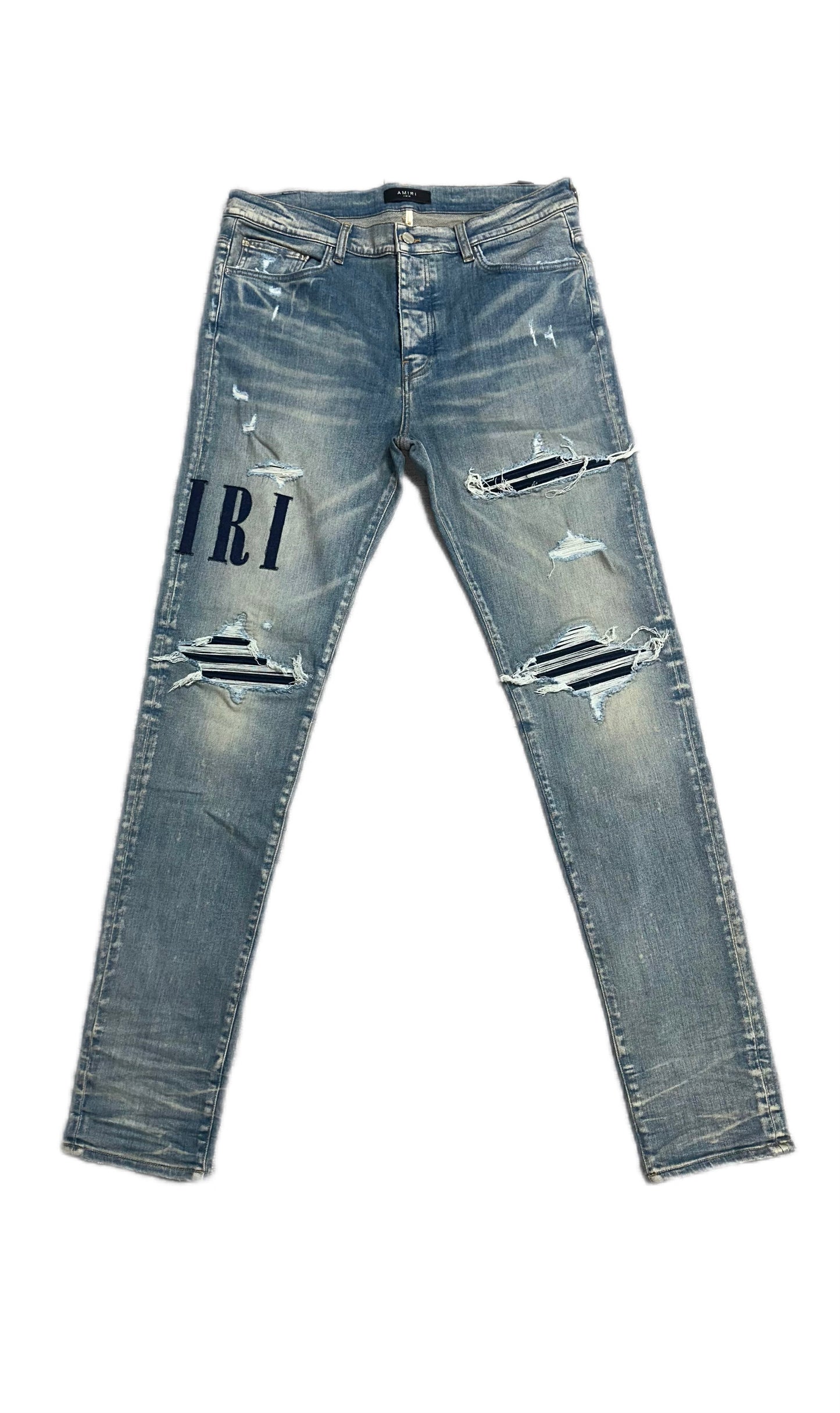 Amiri Jeans Denim Applique Logo Clay Indigo