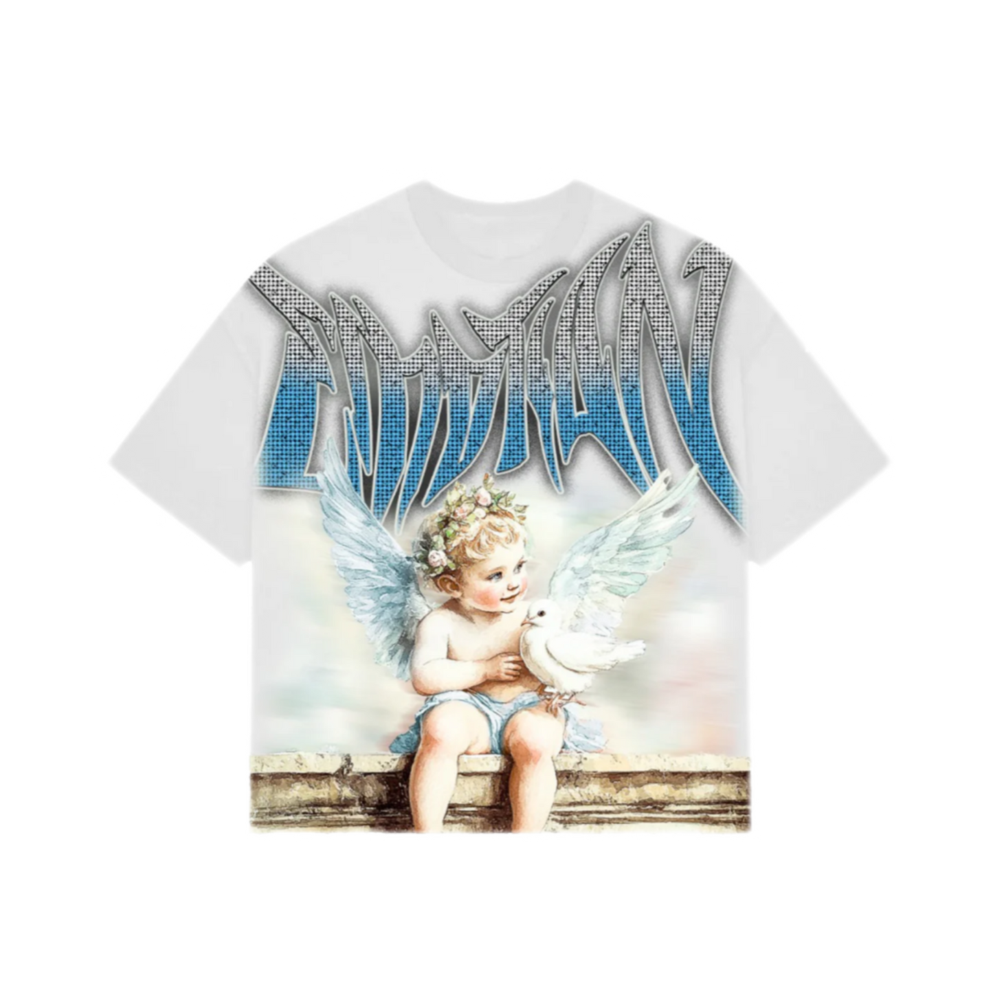 Mixed Emotions Dove Rhinestone T-Shirt White