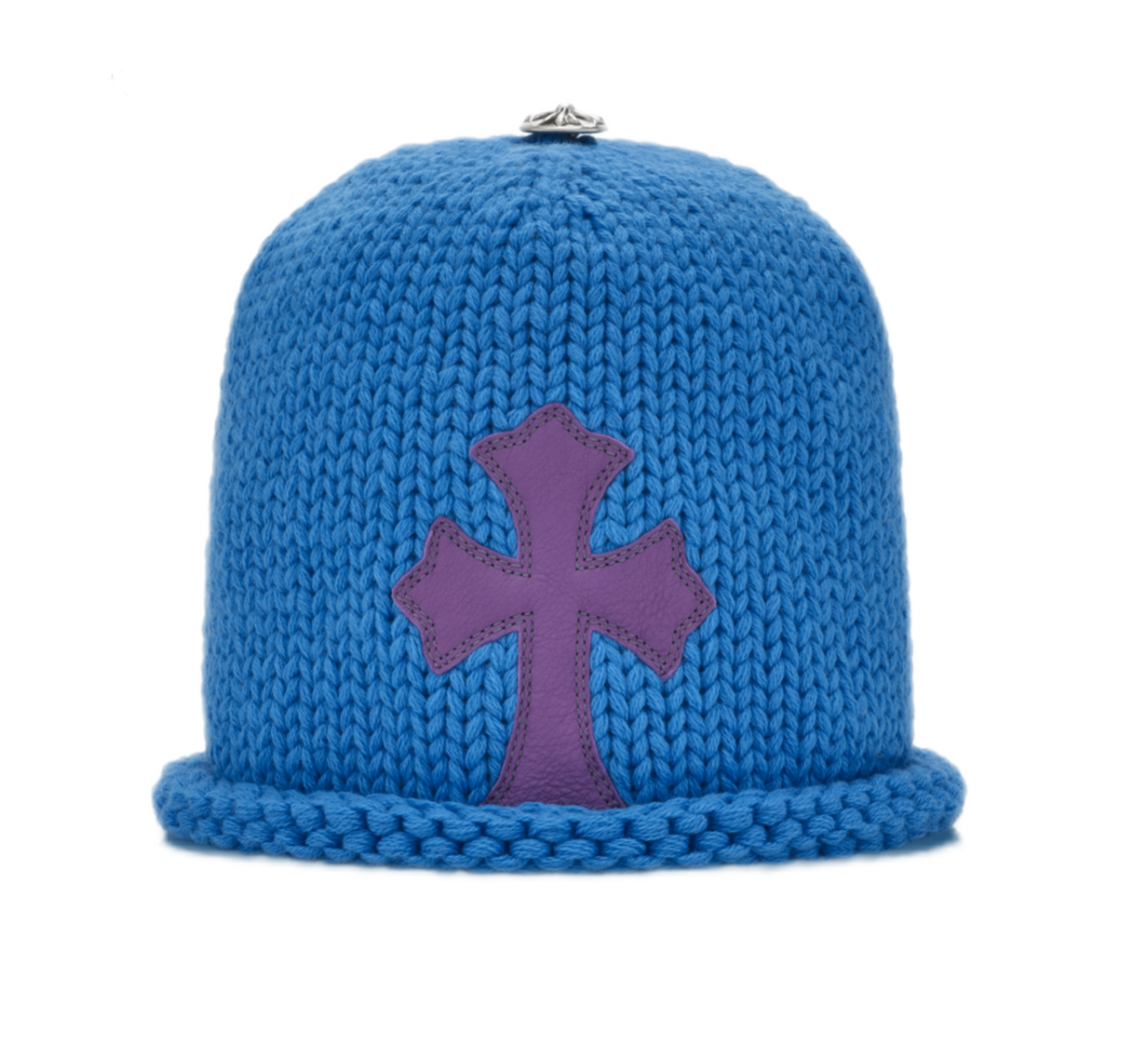 Chrome Hearts Cemetery Cross Patch Cashmere Beanie Blue/Purple