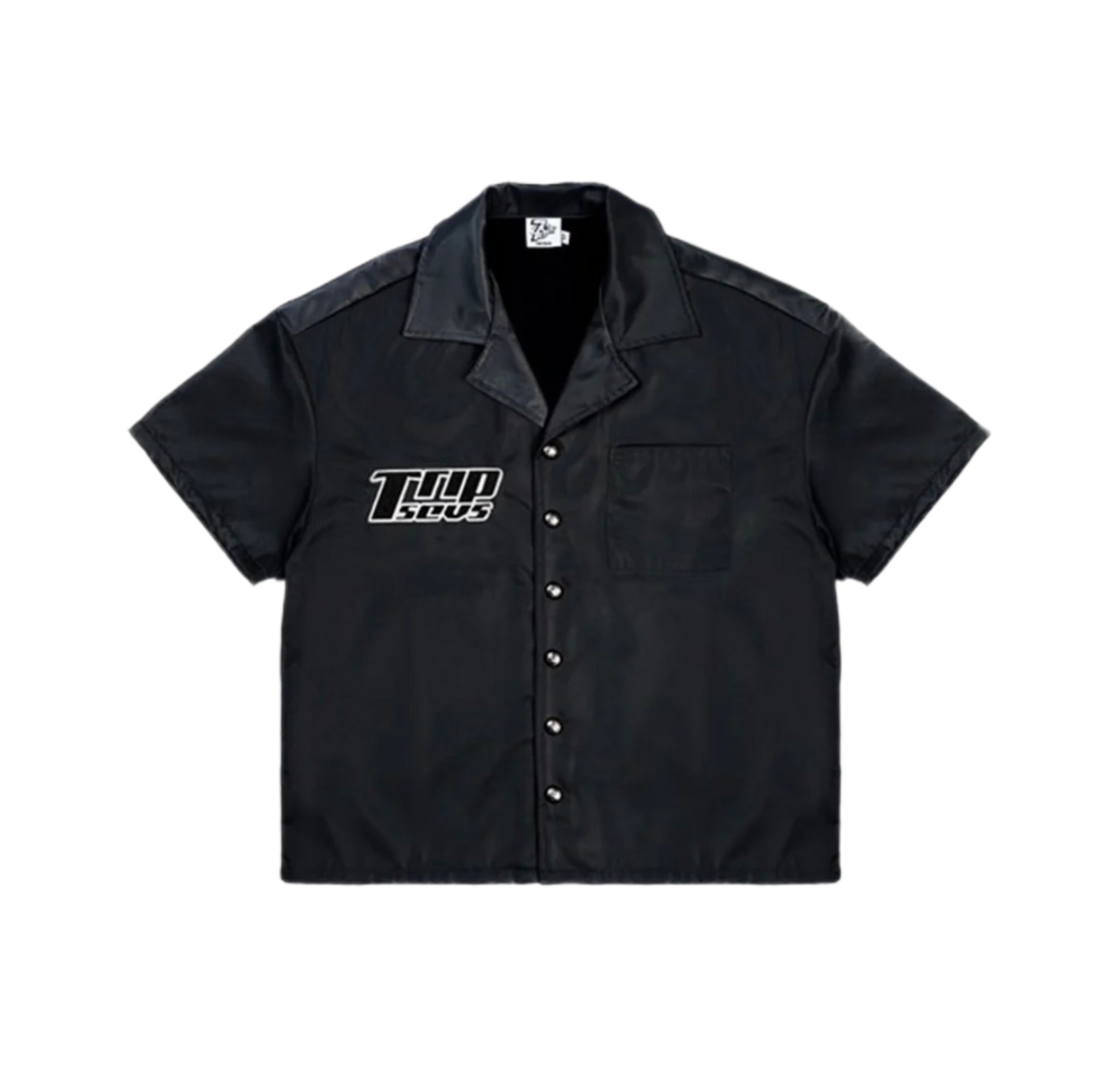 Triple Seven Nylon Button Up Black