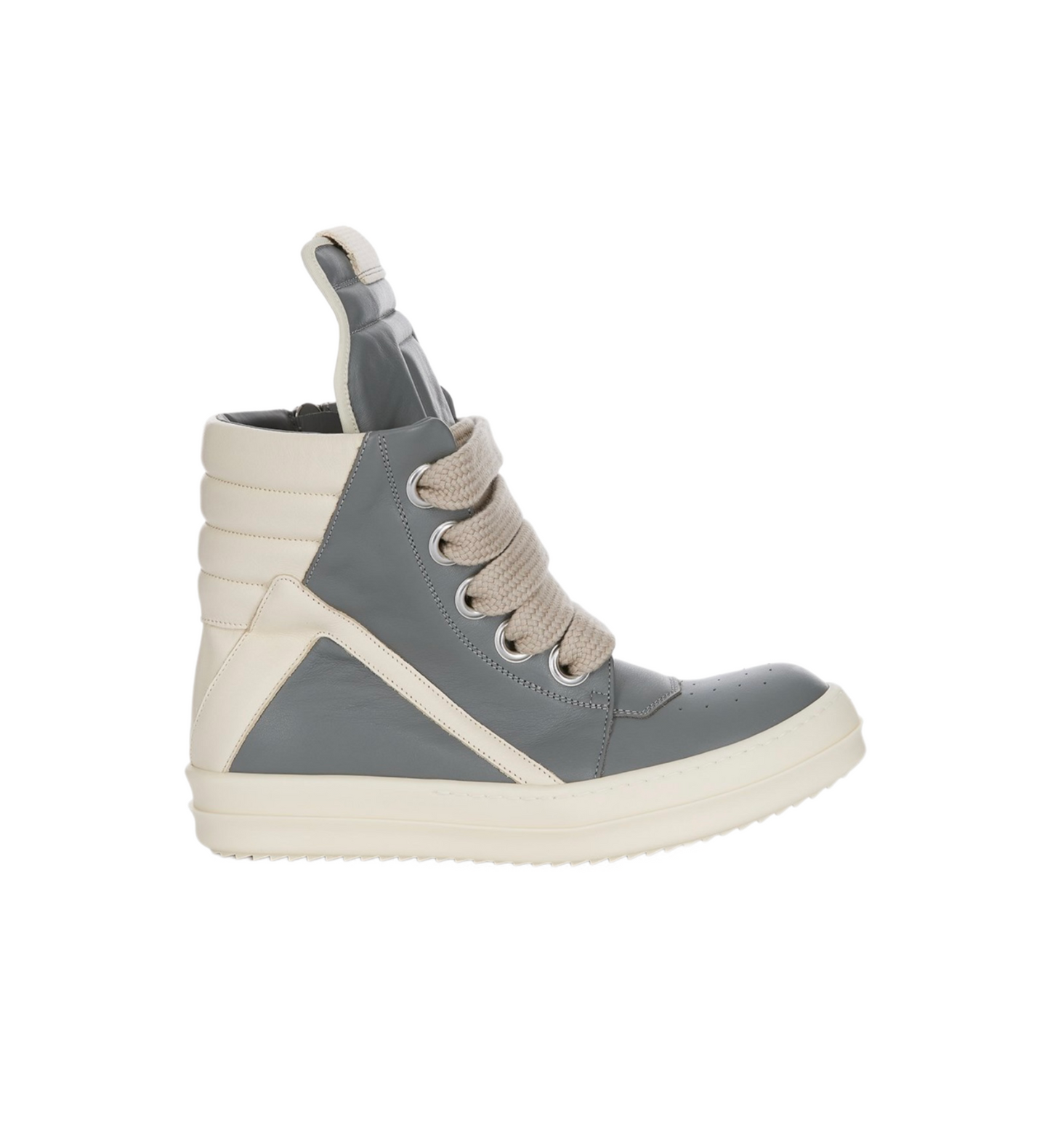 Rick Owens Concordians Jumbo Lace GeoBasket Leather Washed Indigo/Milk