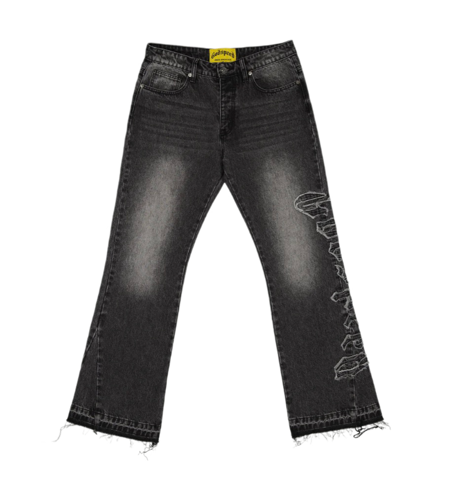 Godspeed OG Logo Flared Stichted Jean Grey Wash