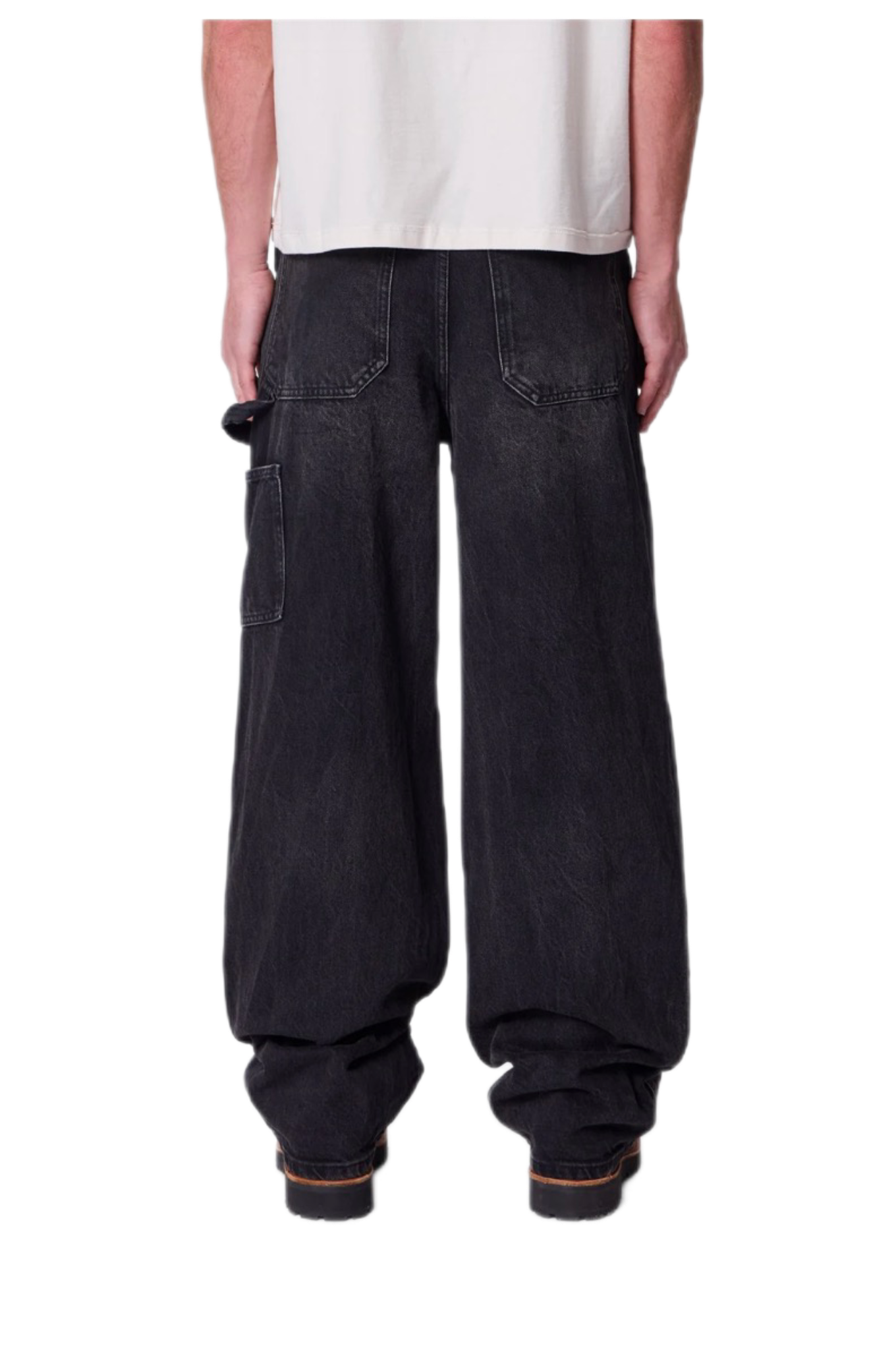 Mnml V734 Western Jewel Denim Pants Washed Black