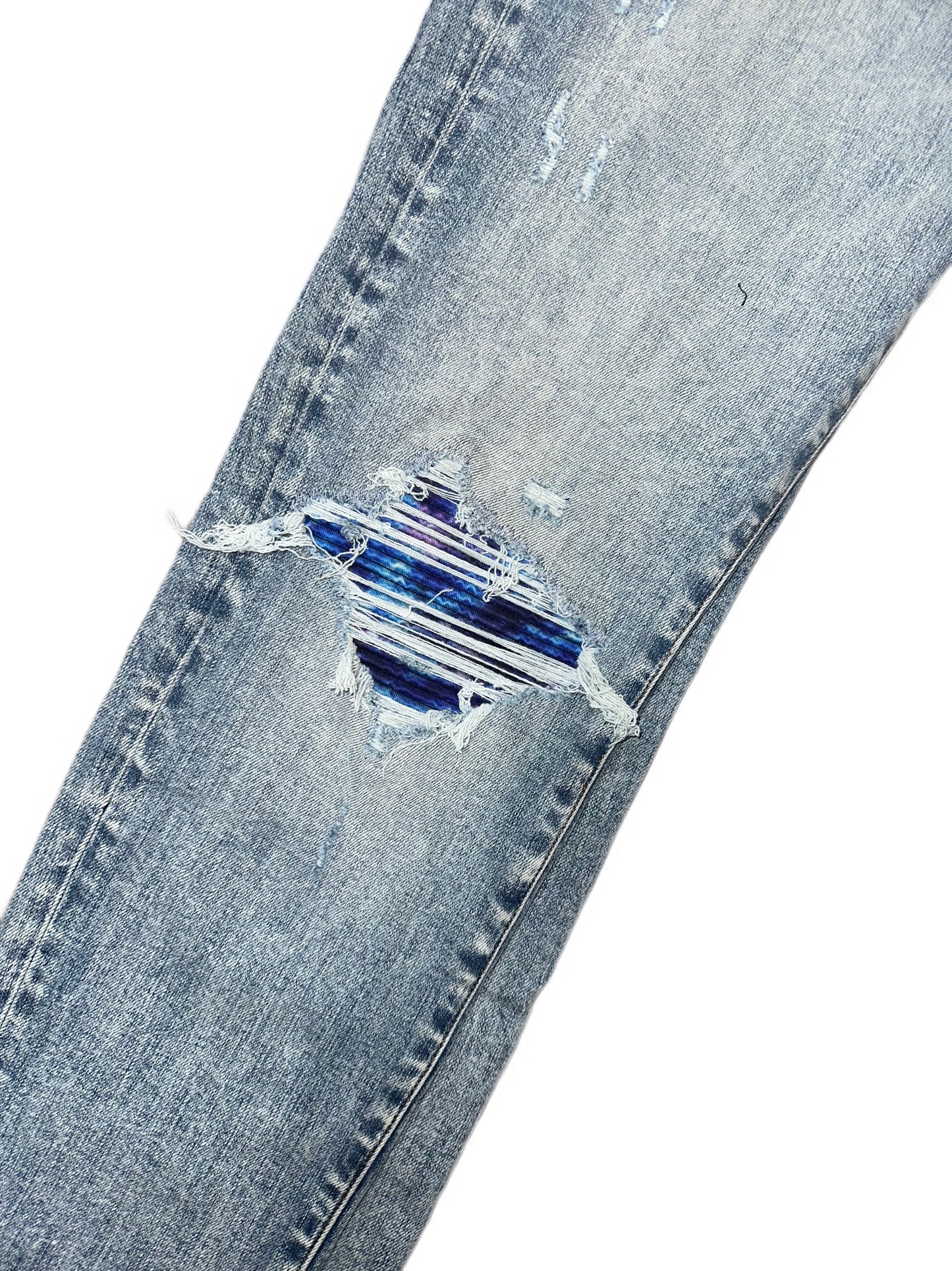 Amiri Jeans MX1 Blue/Purple Tie Dye Patch