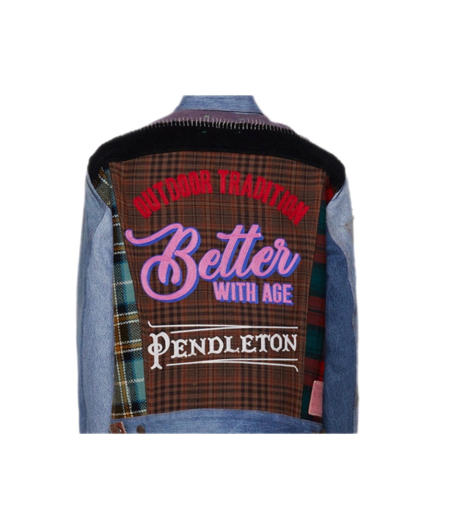 Better With Age Albany Mixed Media Denim Jacket Blue