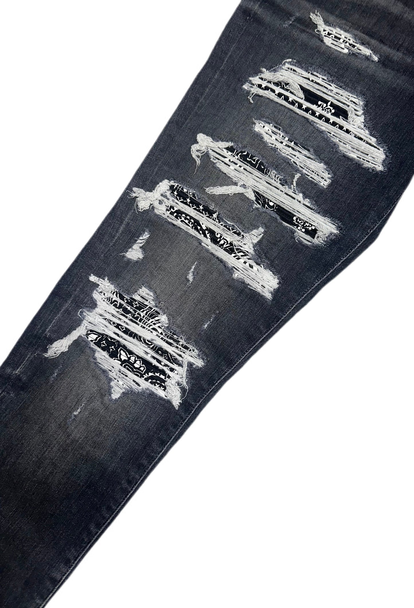 Amiri Jeans Bandana Thrasher Grey Black/White Patch
