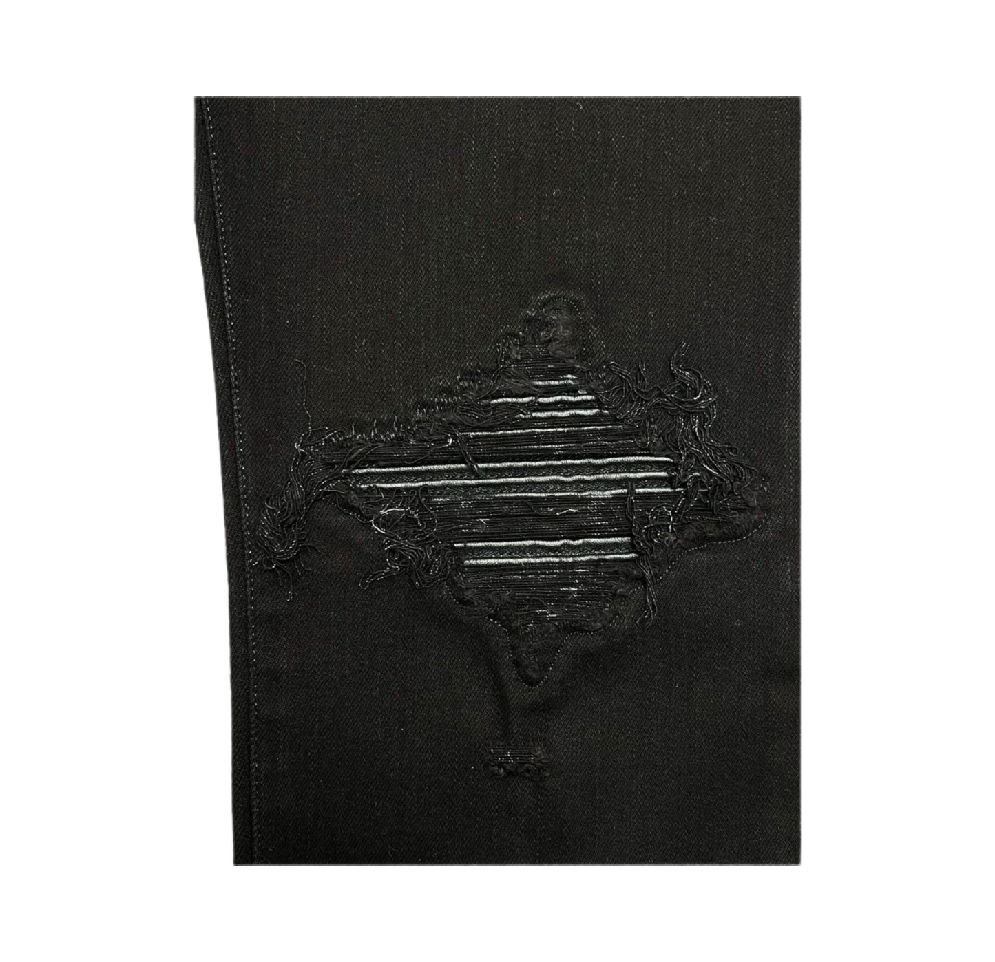 Amiri Jeans MX1 Black On Black Leather Patch