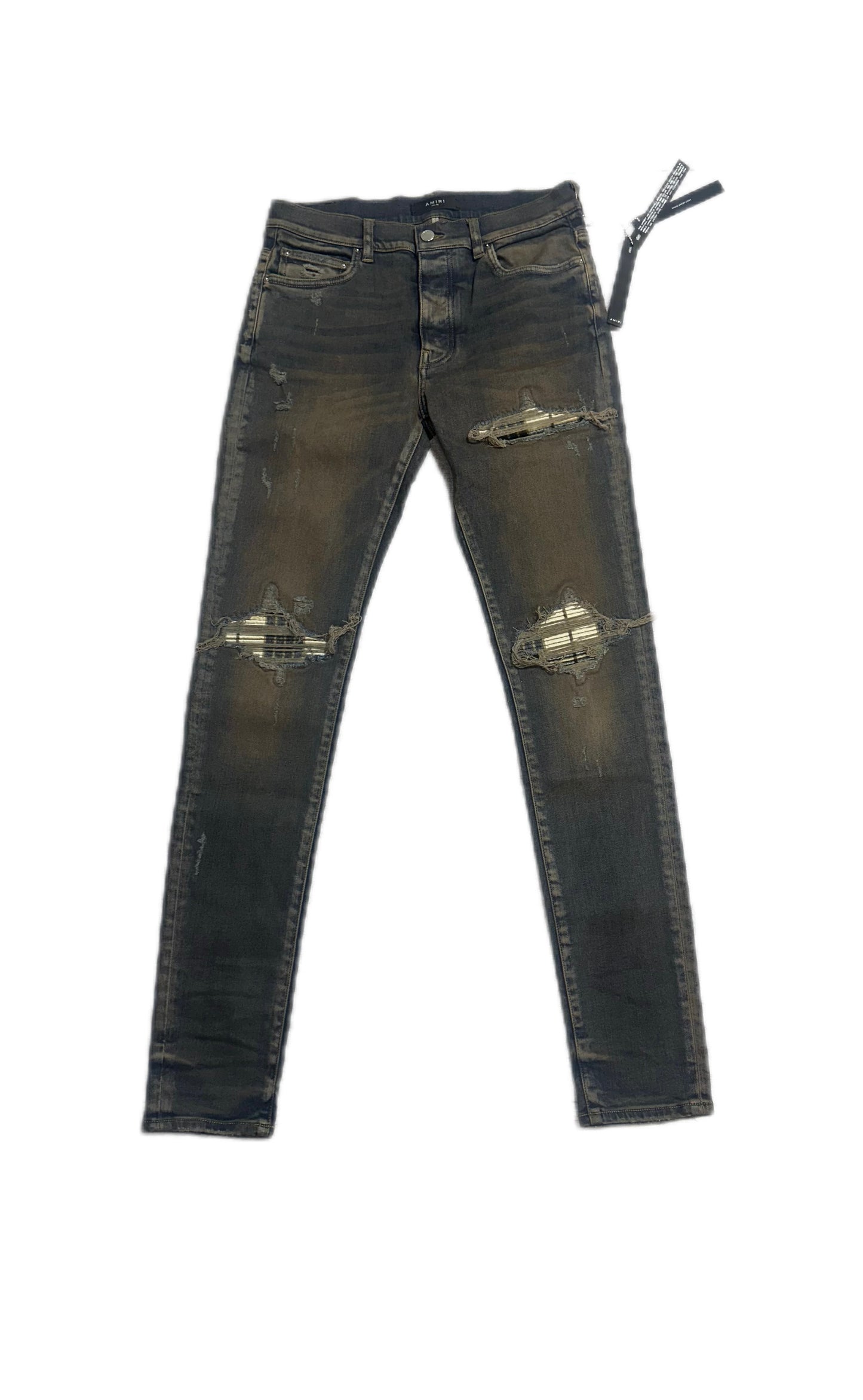 Amiri Jeans MX1 Plaid Patch Dark Indigo