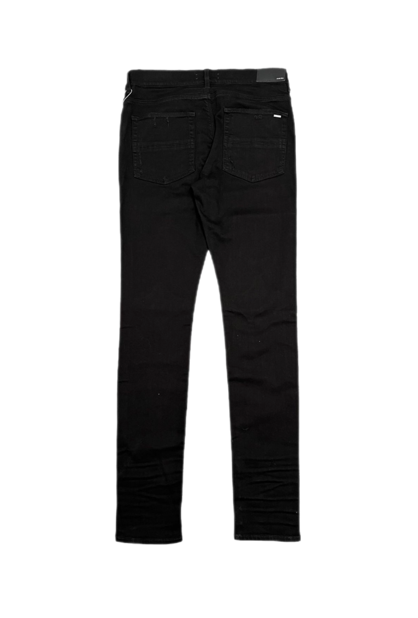 Amiri Jeans MX1 Black On Black Leather Patch