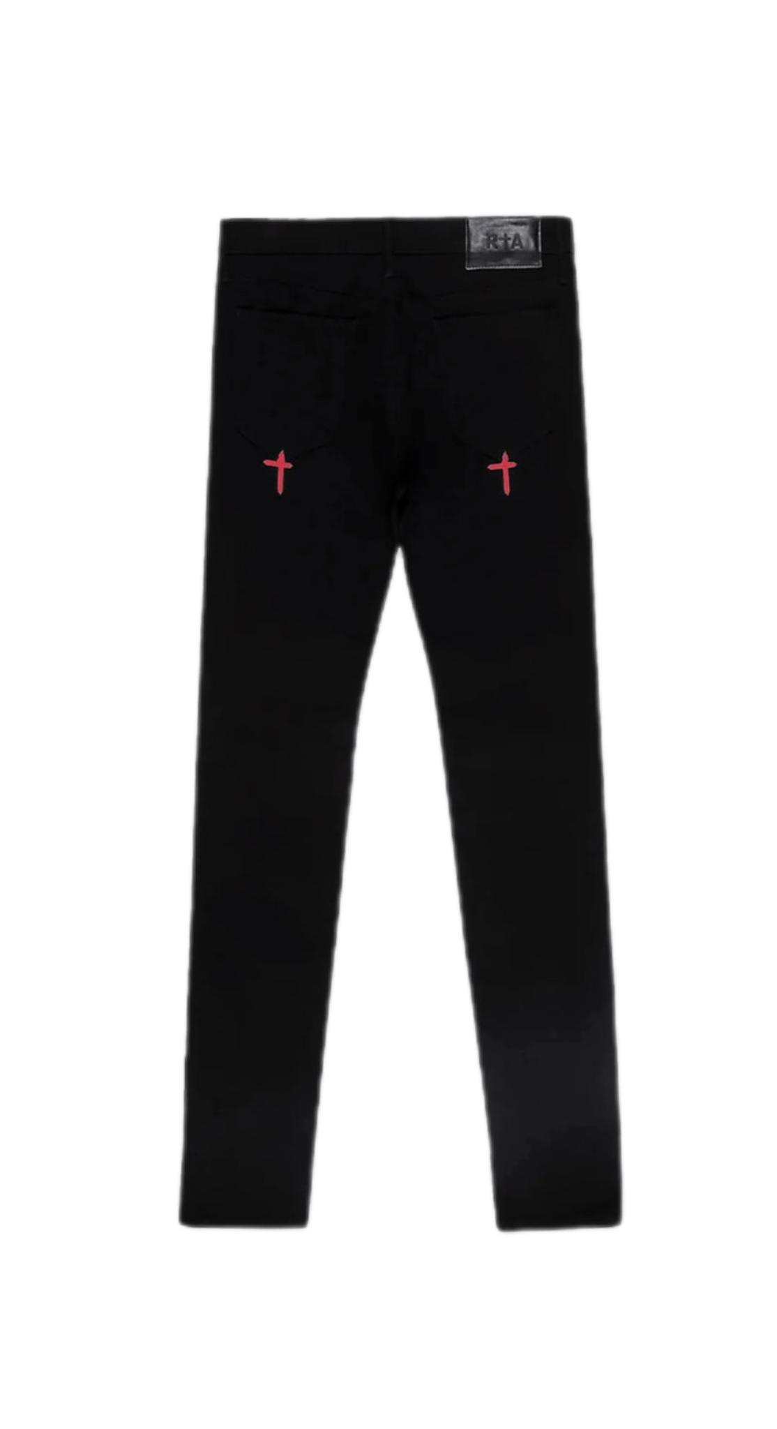 RTA Jeans Bryant Black Red Rest In Peace