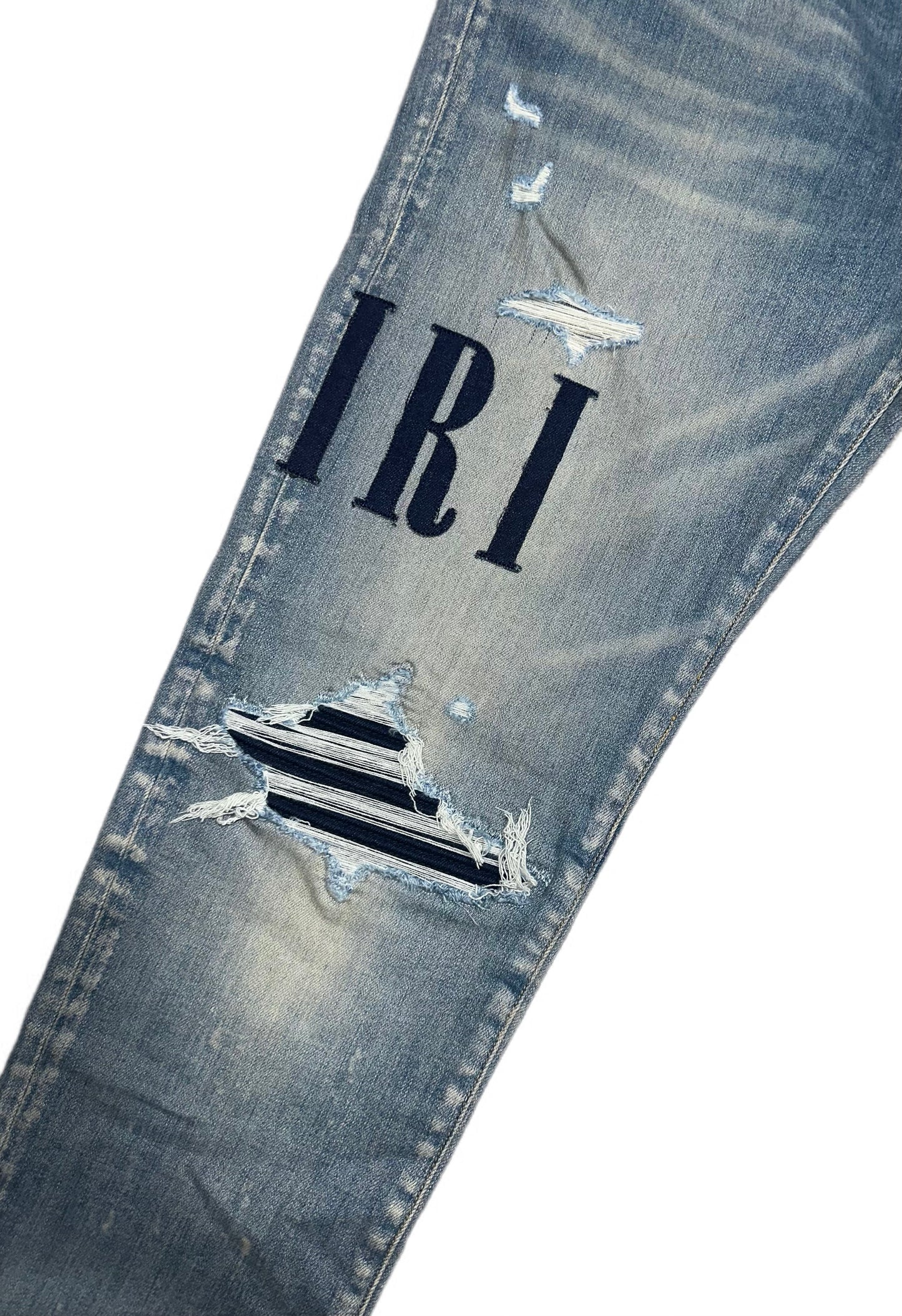 Amiri Jeans Denim Applique Logo Clay Indigo