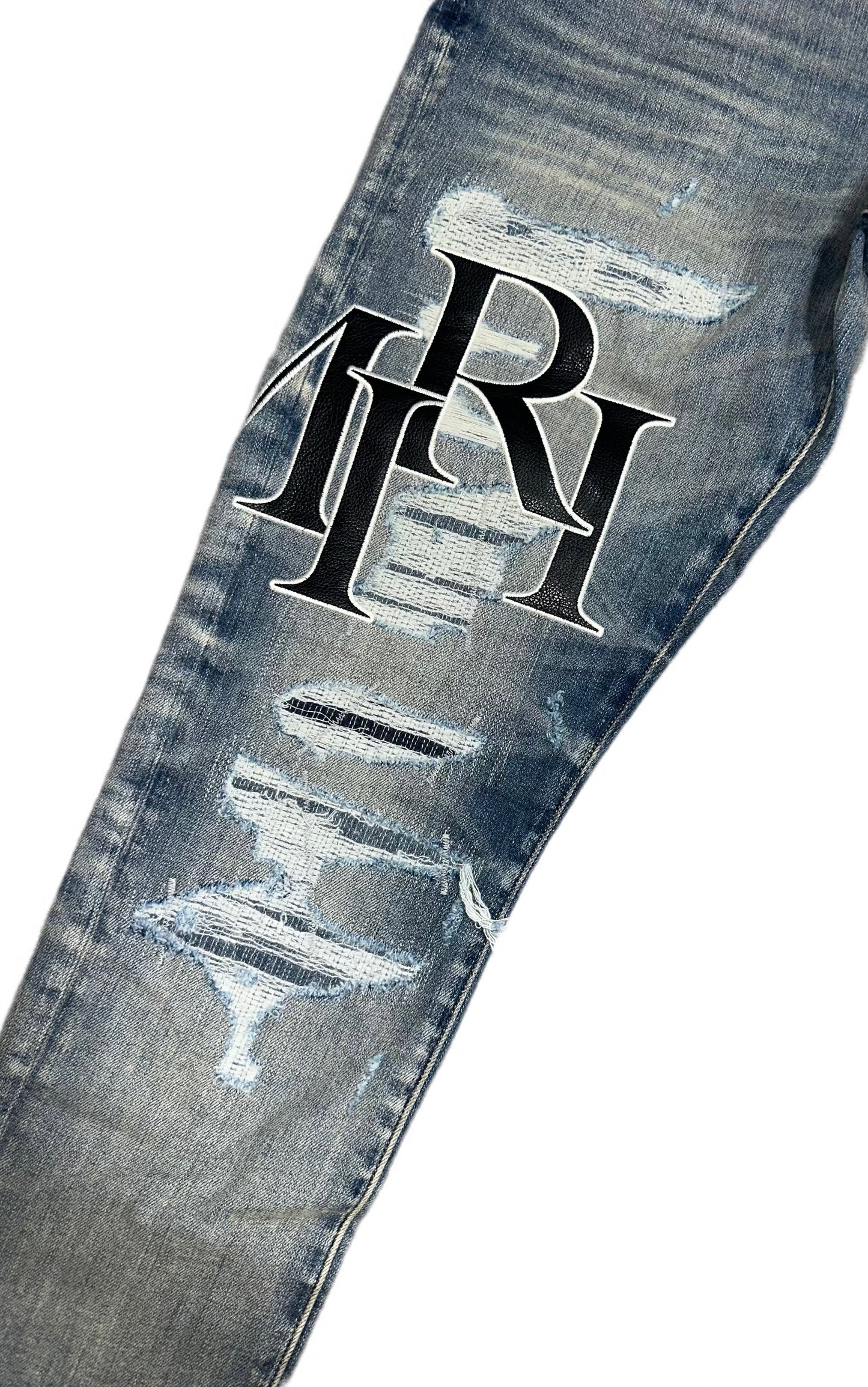 Amiri Jeans Staggered Logo Vintage Indigo