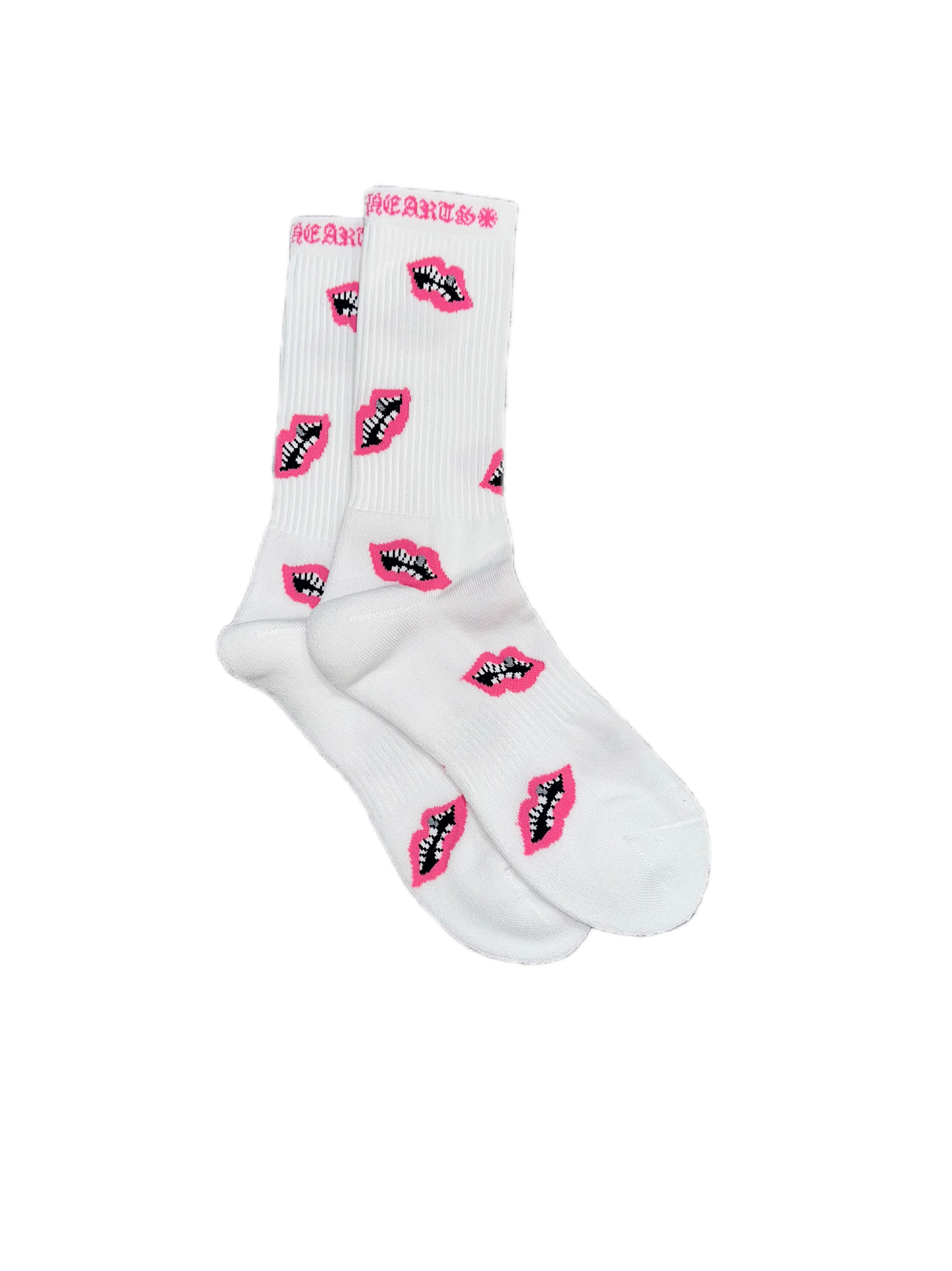 Chrome Hearts Matty Boy Chomper Socks Pink Lips