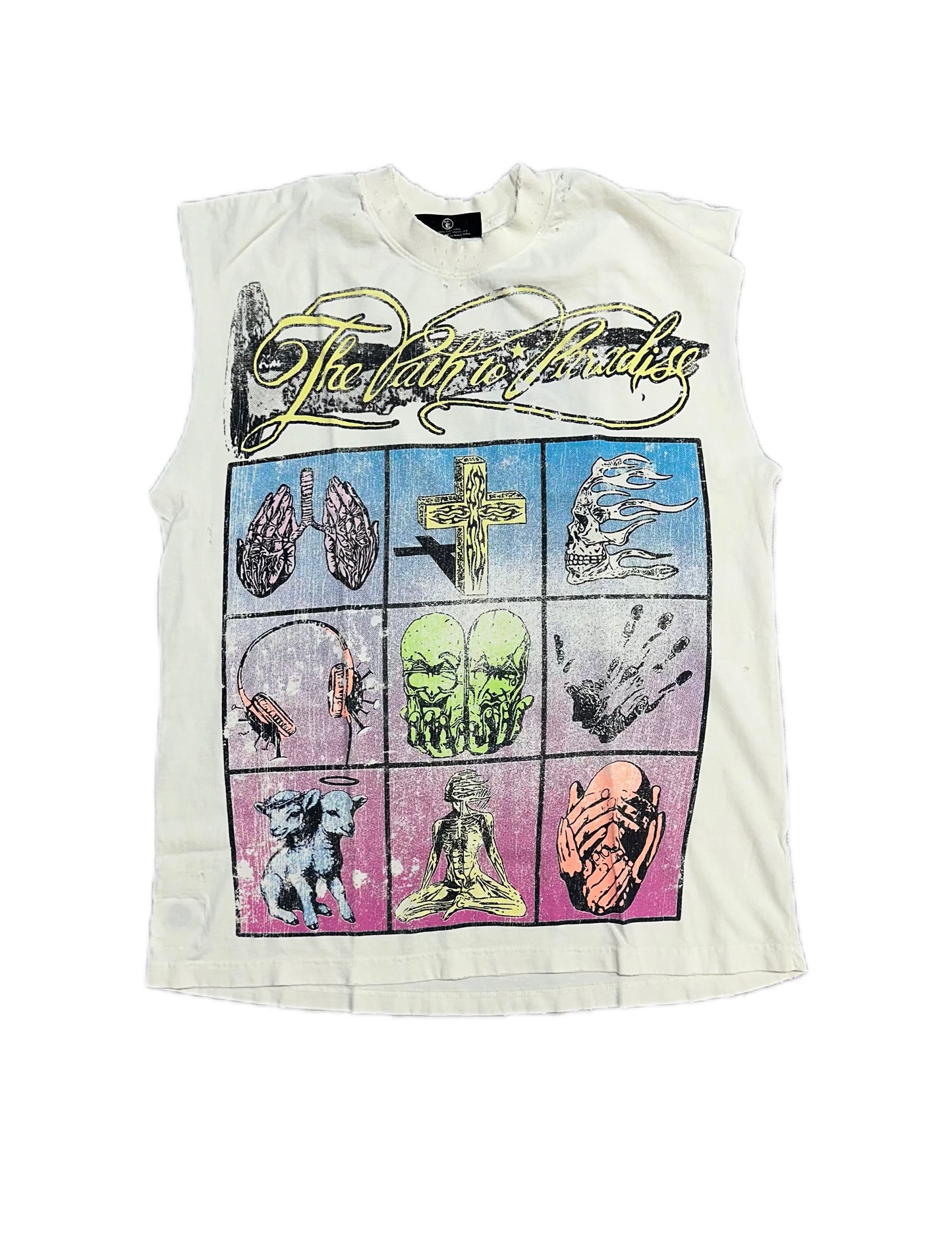 Hellstar Rush Cut-Off T-Shirt White