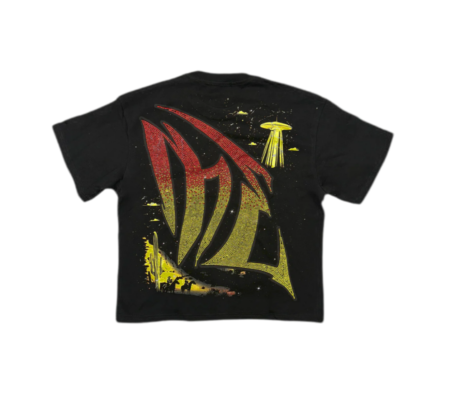 Mixed Emotion Ranger Rhinestone T-Shirt Black