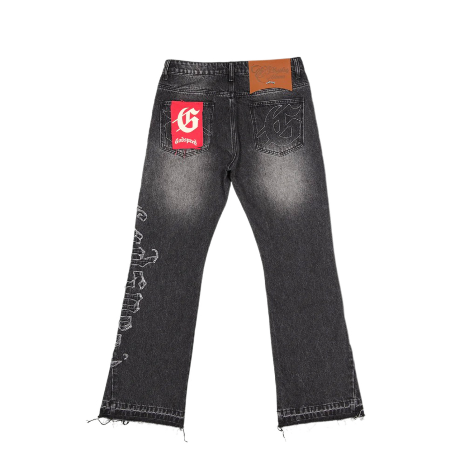 Godspeed OG Logo Flared Stichted Jean Grey Wash