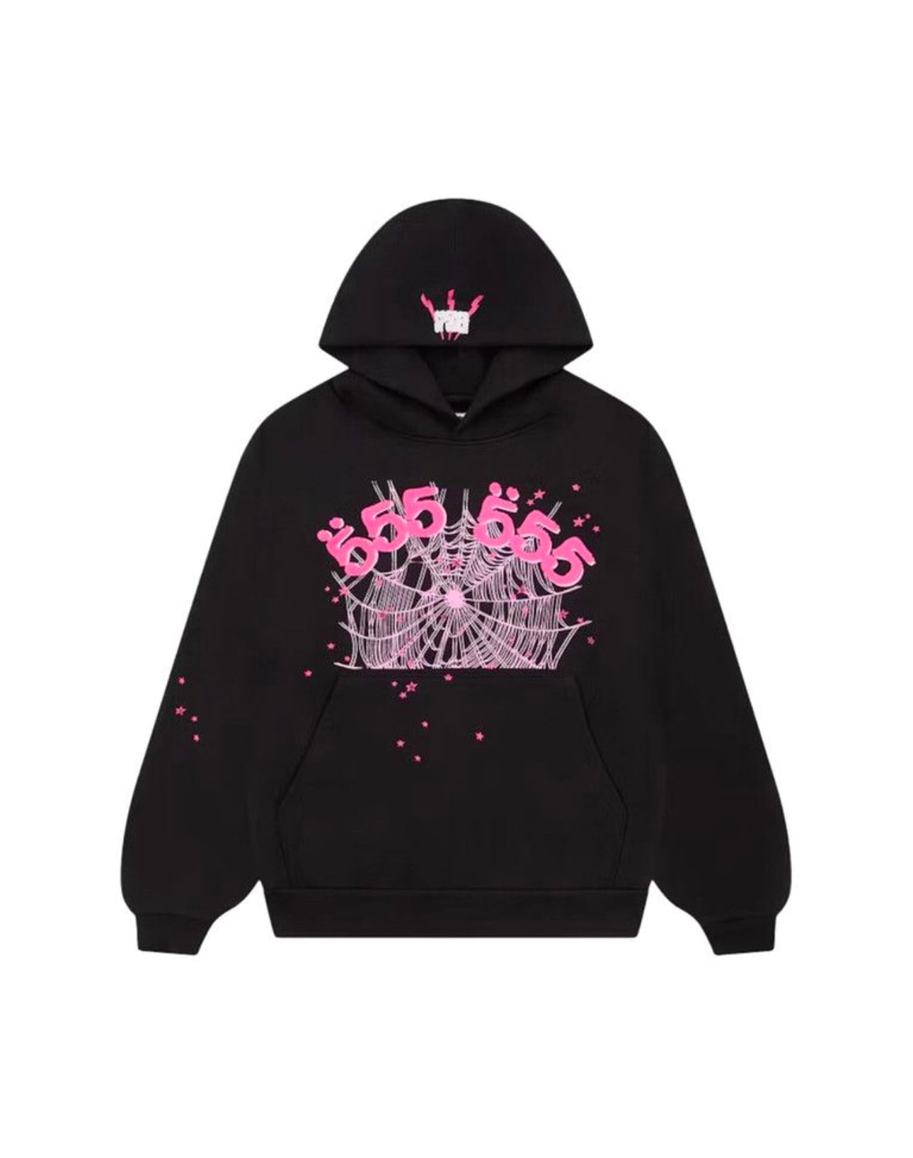 Sp5der Angel Number Hoodie Black Pink