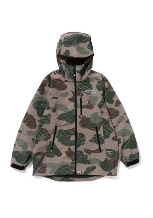 Bape Layered Line Camo Shell Jacket Beige