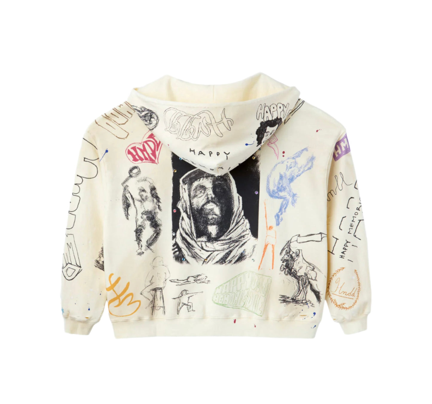 Happy Memories Don't Die Sketch Hoodie Cream