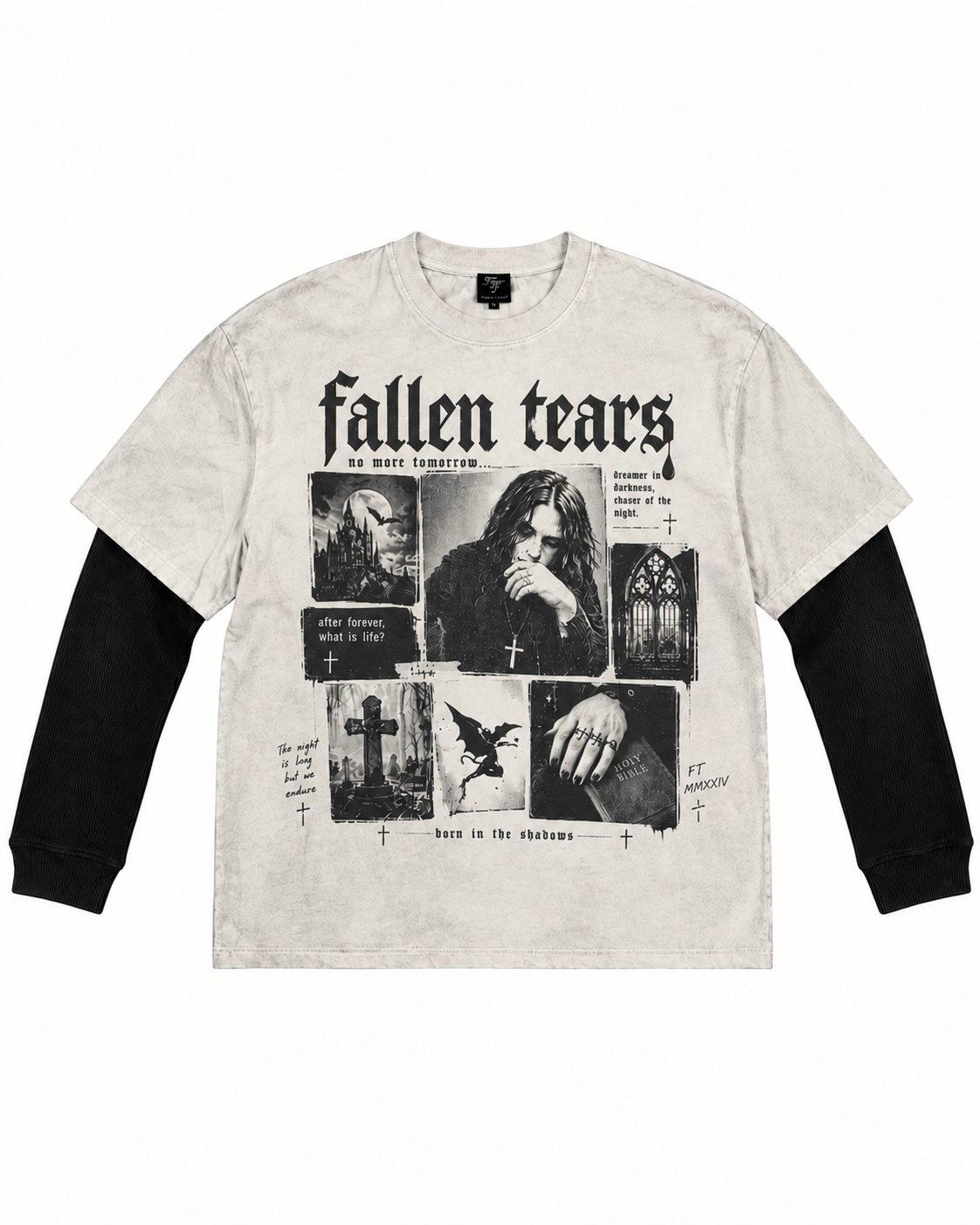 Fallen Tears Fallen Icon Long Sleeve White/Black