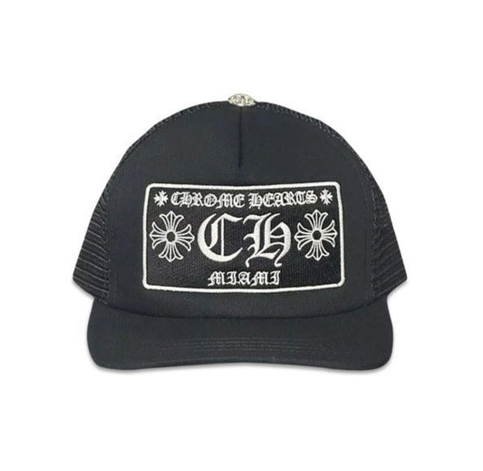 Chrome Hearts CH Paris Trucker Hat Black