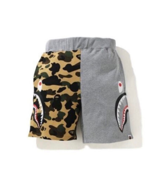 Bape First Camo Split Side Shark Shorts Grey/Camo