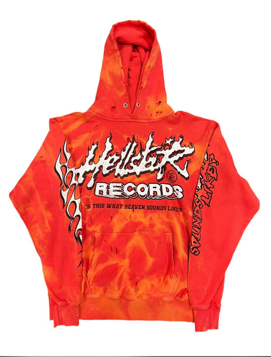 Hellstar Records Tie Dye Hoodie Red