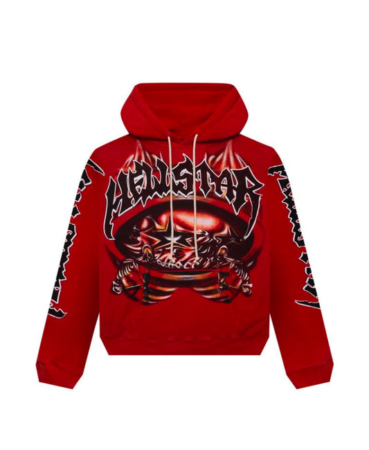 Hellstar Halloween Skeleton Airbrush Hoodie Red