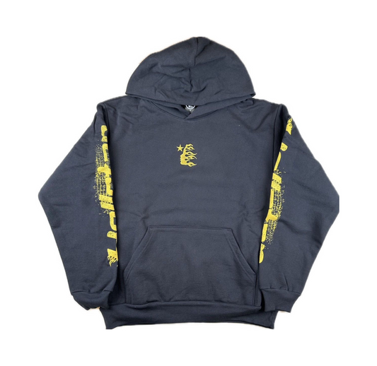 Hellstar Overseas Exclusive Hoodie Navy Yellow