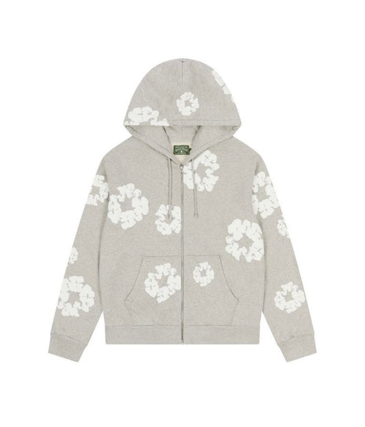 Denim Tears Cotton Wreath Zip-Up Grey