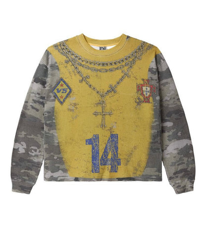 Vale Forever Camo Futball Long Sleeve Thermal Yellow/Grey