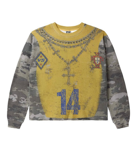 Vale Forever Camo Futball Long Sleeve Thermal Yellow/Grey