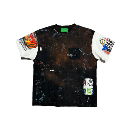 Poor Parker Nascar Paint Splatter T-Shirt Washed Black